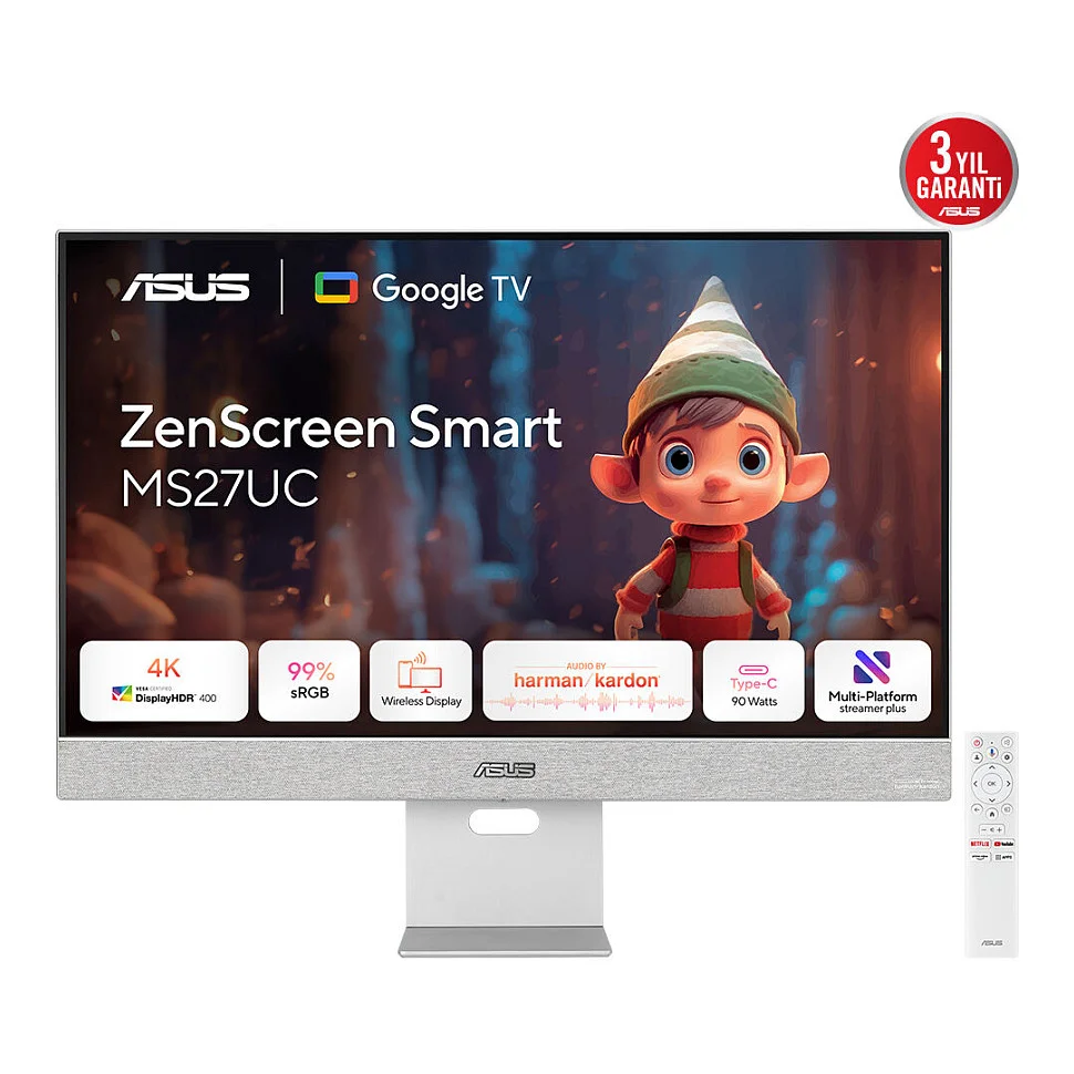 ASUS ZenScreen Smart Monitor MS27UC Computerbildschirm 68 6 cm  27   3840 x 2160 Pixel 4K Ultra HD LCD Grau Monitore