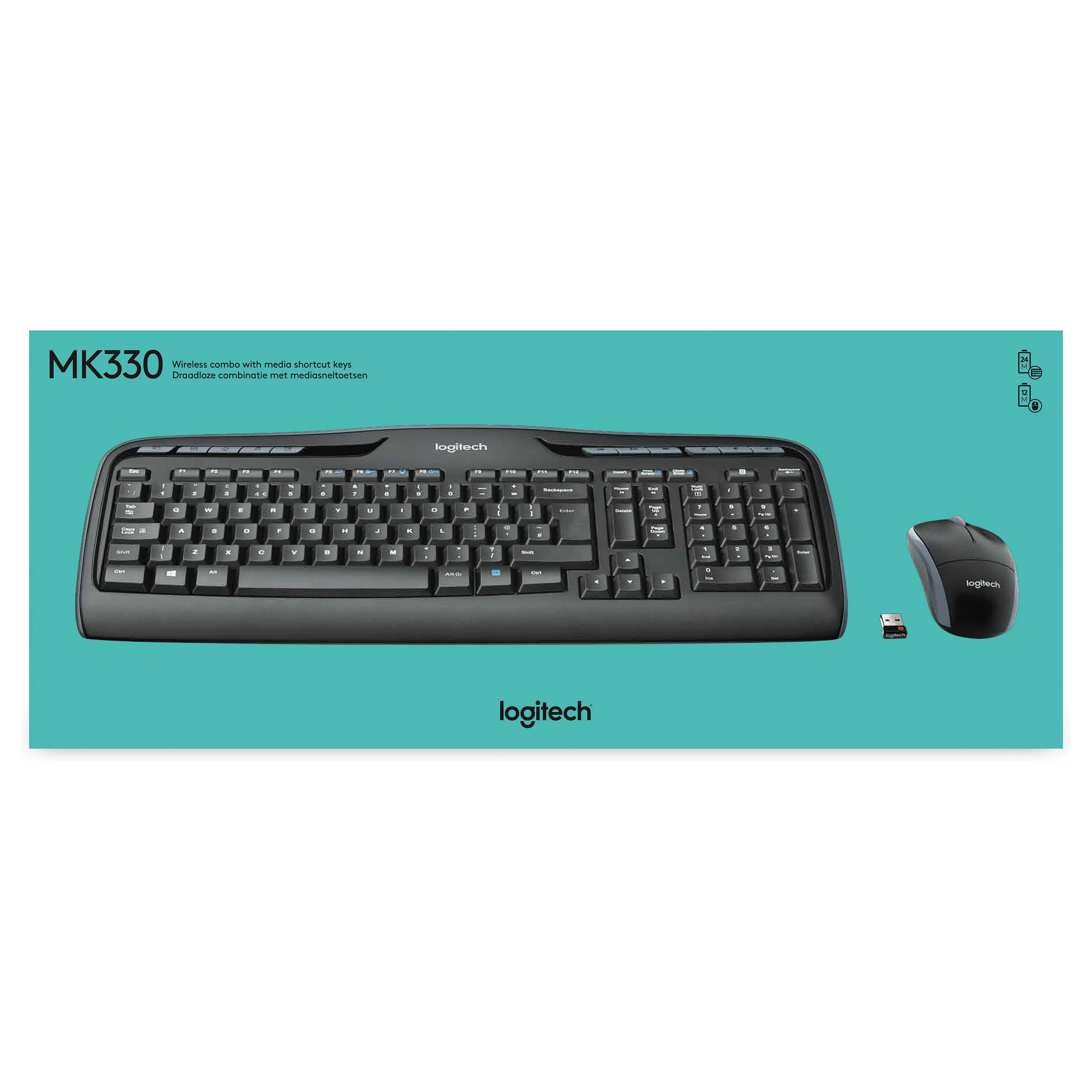 Logitech Desktop MK330 Wireless Black   US Layout Tastaturen & Maeuse