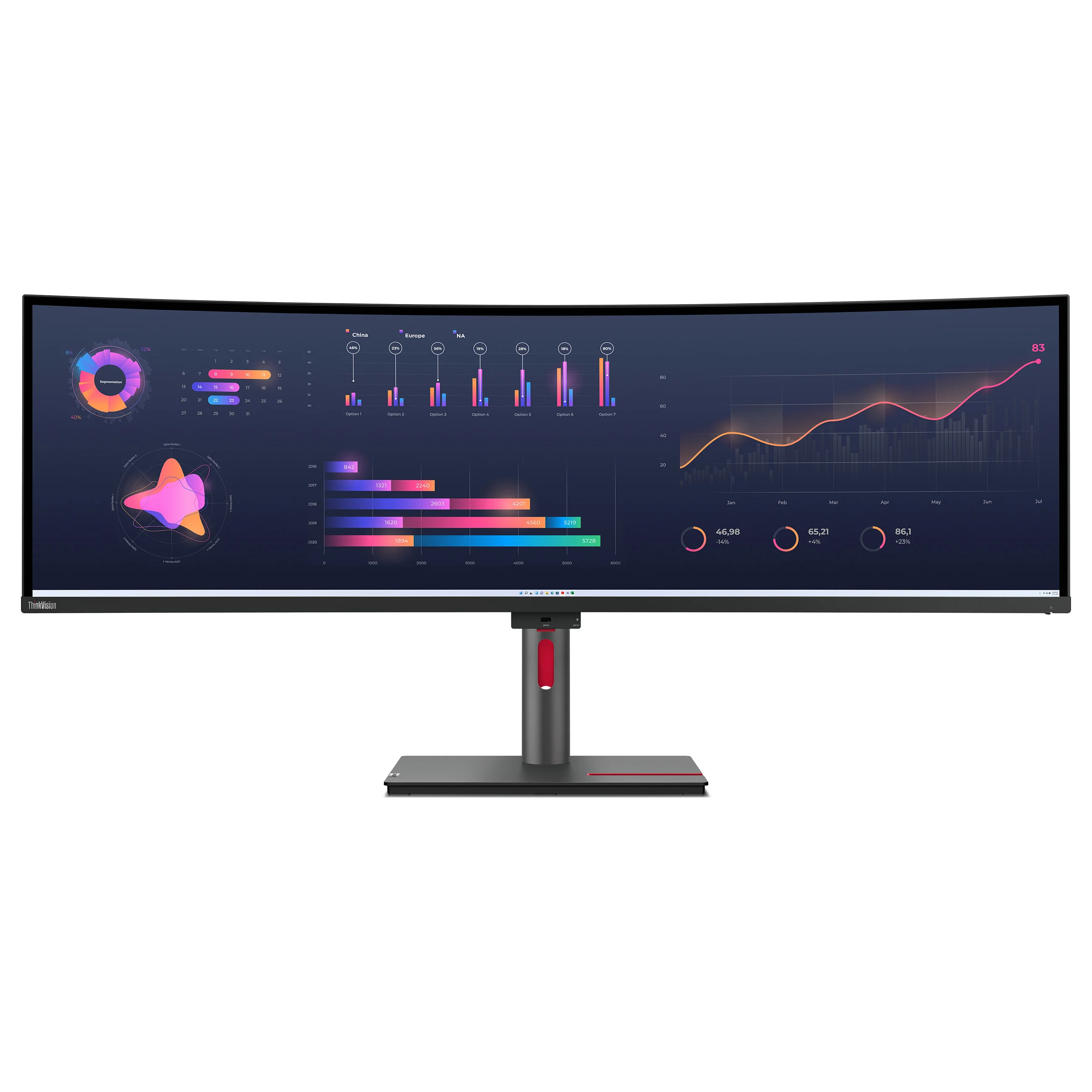 Lenovo ThinkVision P49w 30 Computerbildschirm 124 5 cm  49   5120 x 1440 Pixel DQHD LED Schwarz Monitore