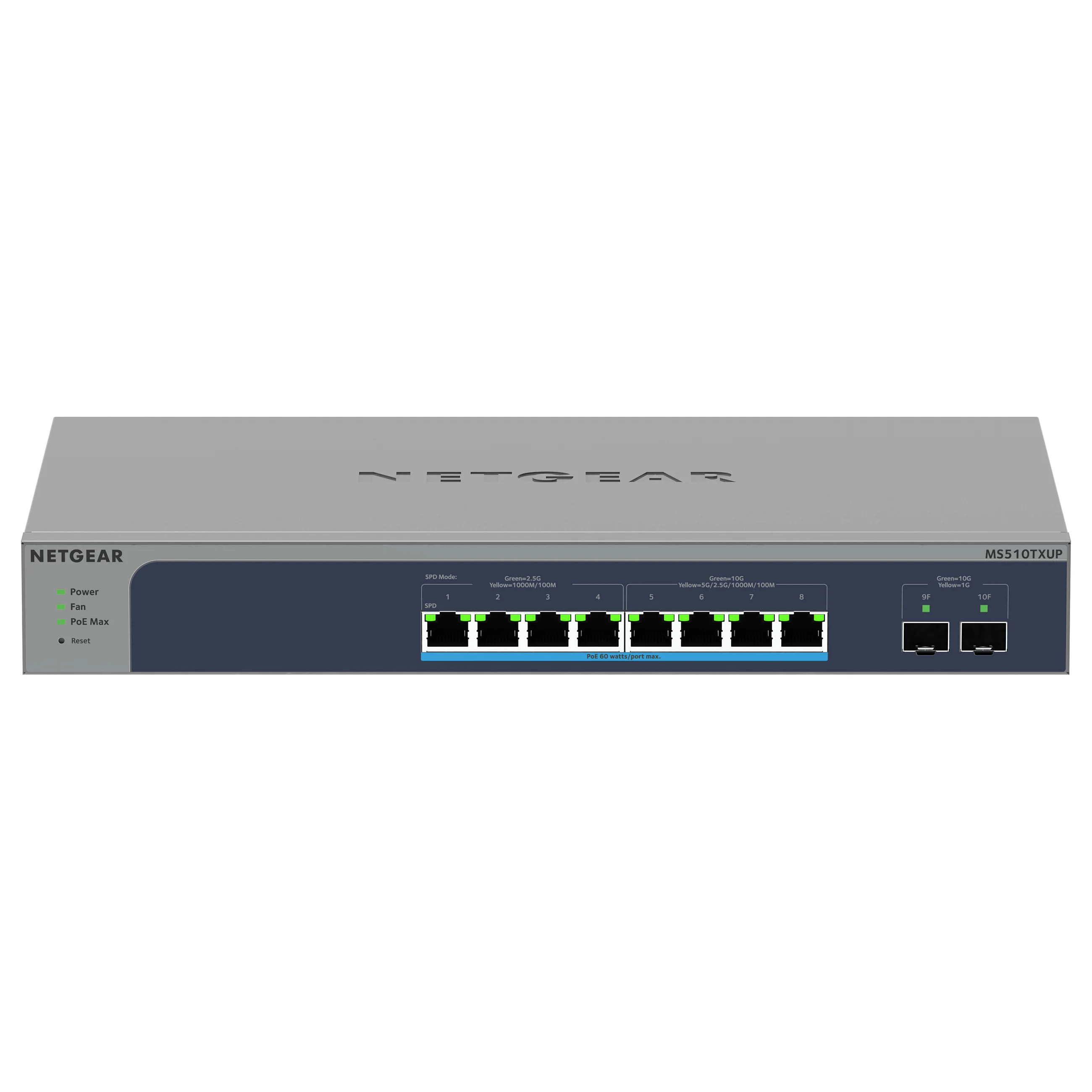 NETGEAR MS510TXUP Netzwerk Switch Managed L2 L3 L4 10G Ethernet  100 1000 10000  Power over Ethernet  PoE  Grau  Blau Switches
