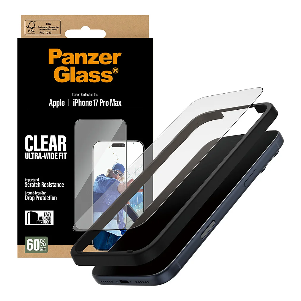 PanzerGlass   Displayschutz iPhone 17 Pro Max   Ultra Wide Fit m  EasyAligner Notebook & Tablet Zubehoer