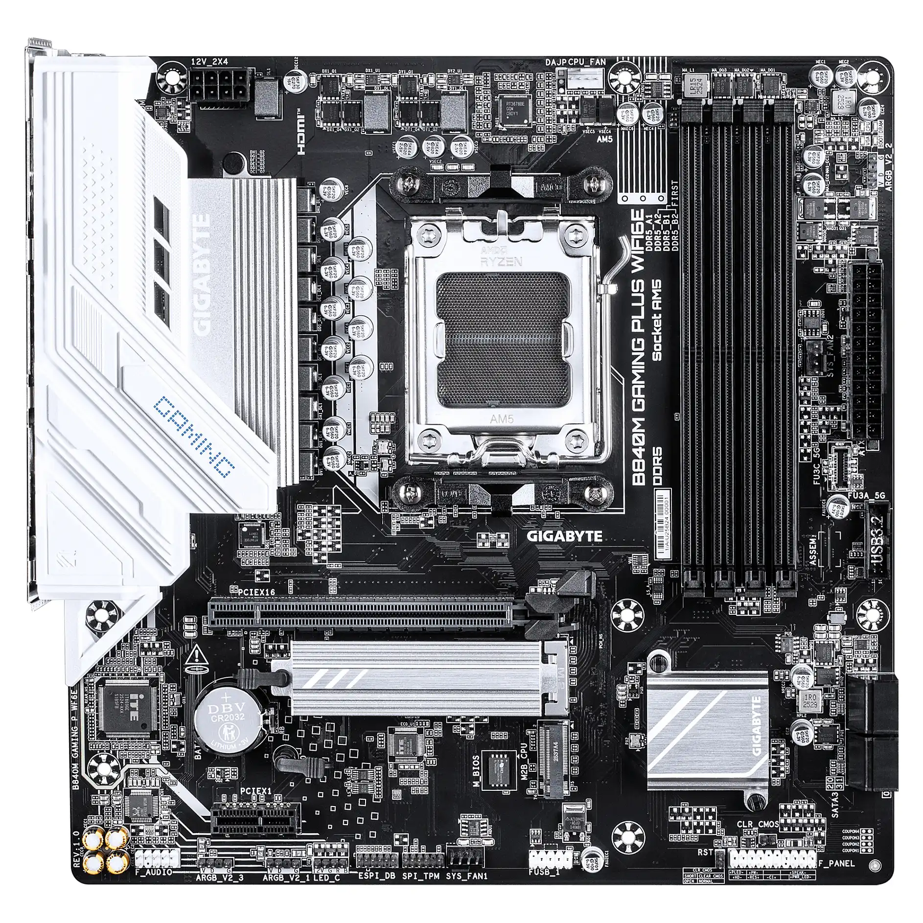 GIGABYTE B840M GAMING PLUS WIFI6E Mainboard   AMD Ryzen 9000 CPUs  8 2 2 Phasen VRM  bis zu 8200 MHz DDR5  O C    2  PCIe 4 0 M 2  Wi Fi 6E  1 GbE LAN  USB 3 2 Gen 2 PC-Komponenten