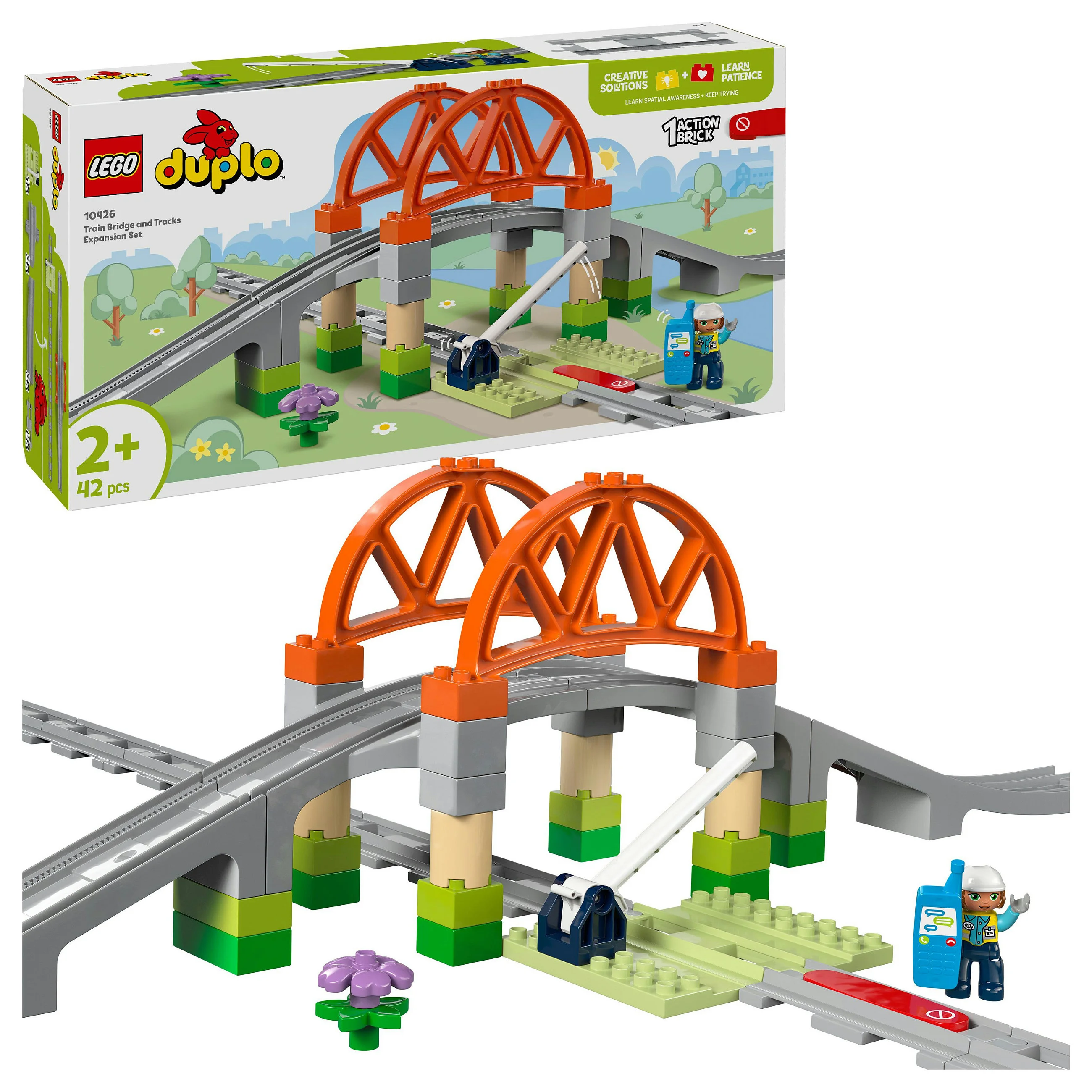 LEGO 10426 DUPLO Town Eisenbahnbrcke und Schienen   Erweiterungsset Spielwaren