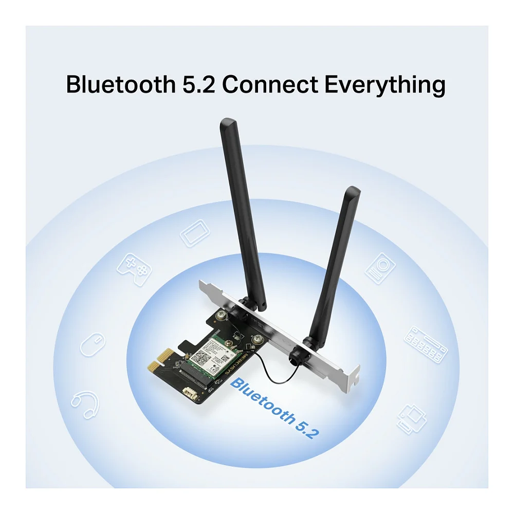 TP Link Mercusys MA80XE AX3000 Dual Band Wi Fi 6 PCI Express Adapter Netzwerk-Adapter / Netzwerk-Karten