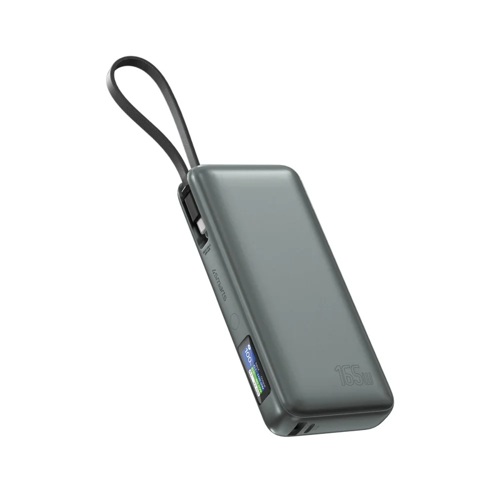 4SMARTS Powerbank Enterprise 20 000 mAh 165 Watt mit integriertem USB C Kabel Akkus Powerbanks & Kabel