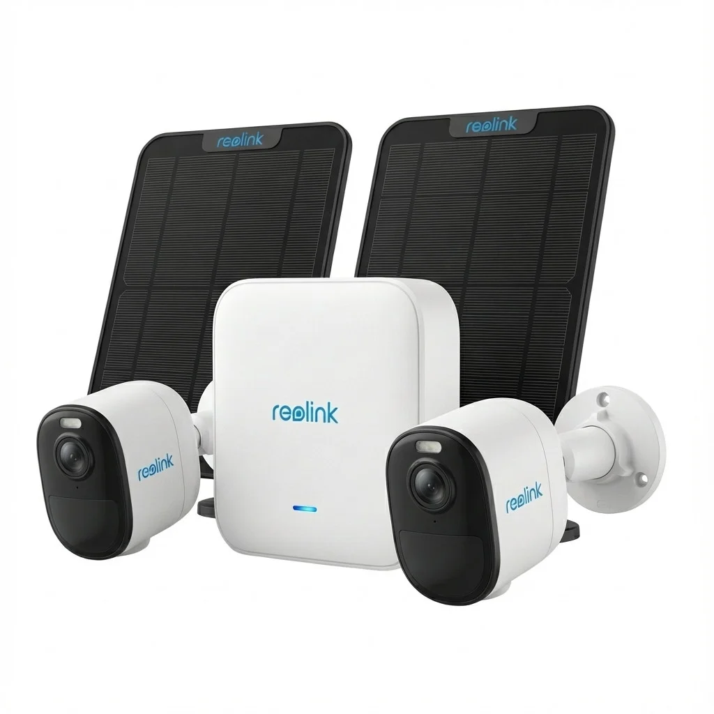 Reolink Hub 1 mit 2x Argus B350   2x Solarpanel Ueberwachungskameras