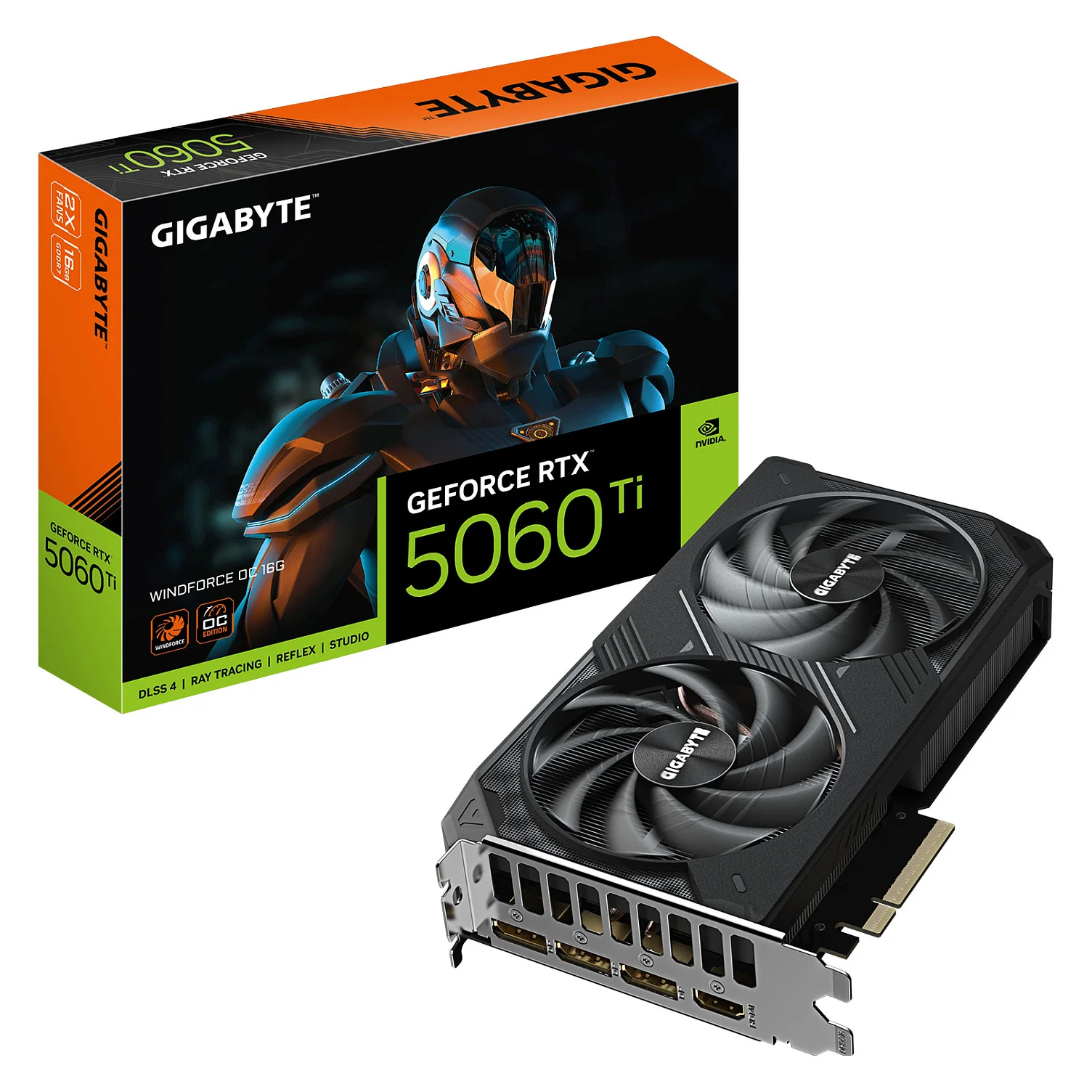 GIGABYTE GeForce RTX 5060 Ti WINDFORCE OC 16G Grafikkarte   16 GB GDDR7  128 Bit  PCI E 5 0  2587 MHz Kernfrequenz  3 x DisplayPort  1 x HDMI  GV N506TWF2OC 16GD PC-Komponenten