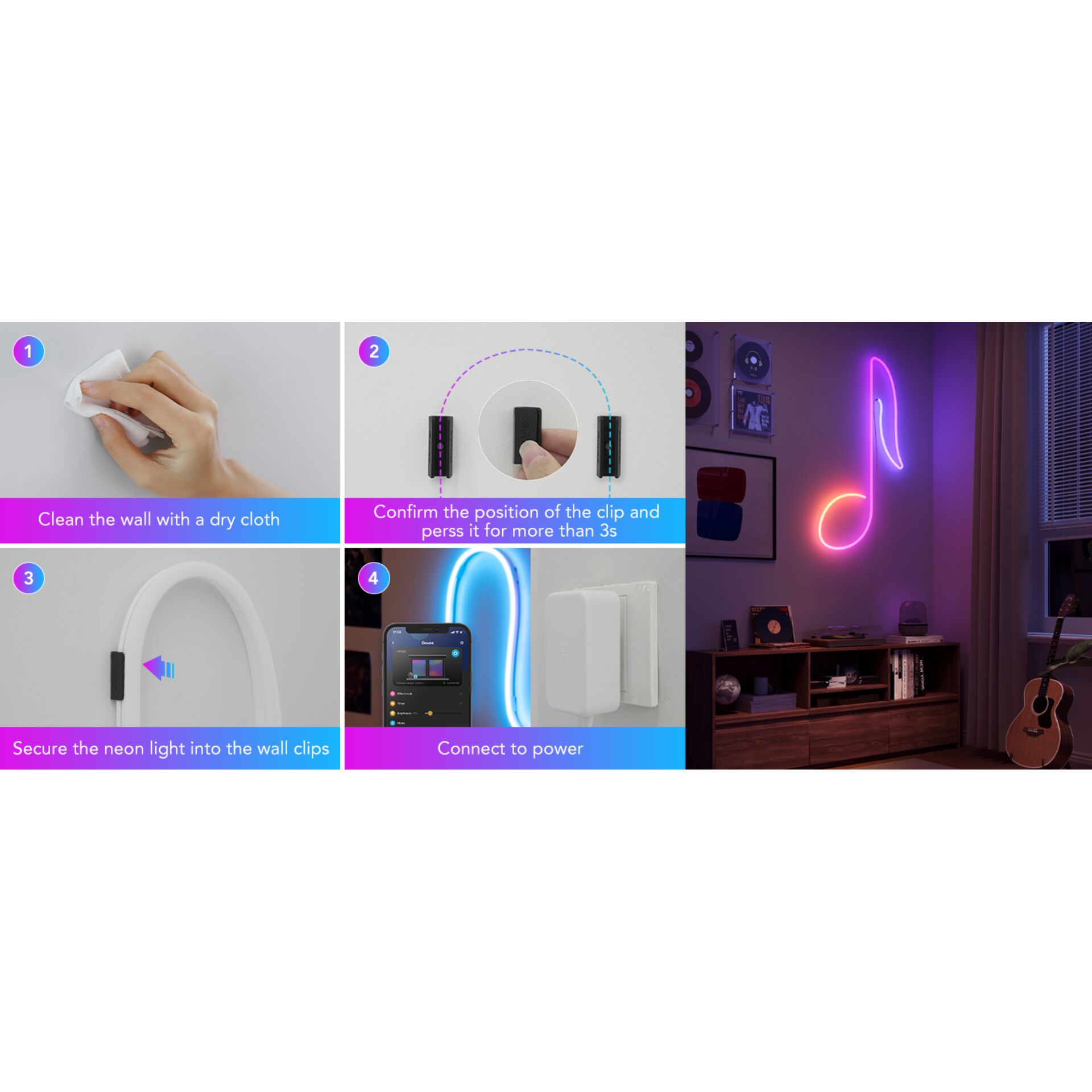 Govee H10D1001 Beleuchtungs Zubehoer Montagehalterung Smart Home