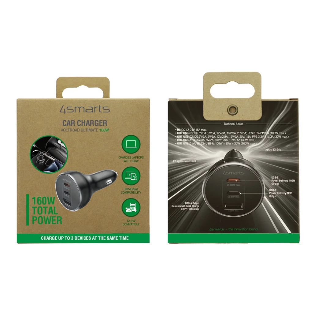 4SMARTS kfz ladegeraet voltroad ultimate 160w schwarz Akkus Powerbanks & Kabel