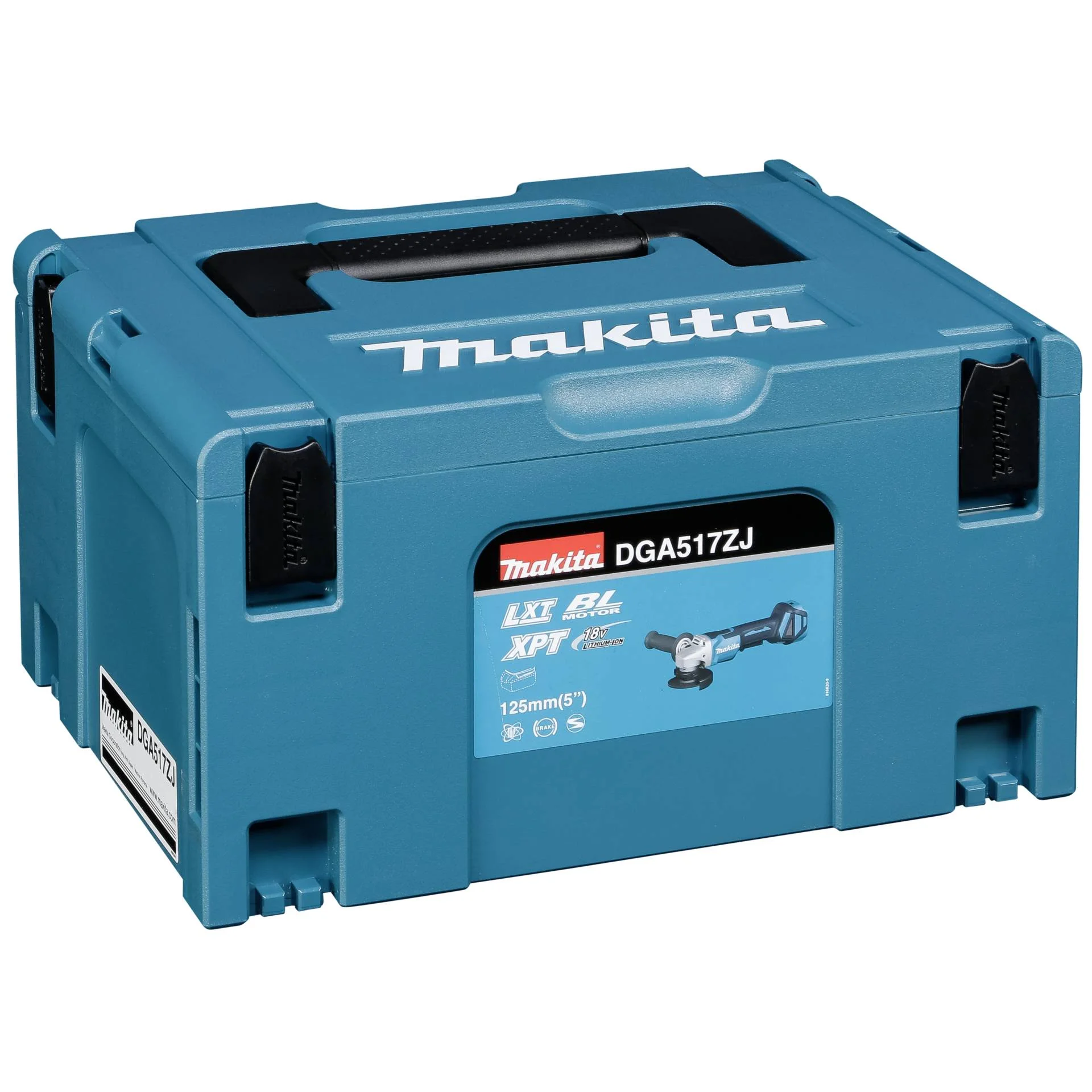 Makita DGA517ZJ Akku Winkelschleifer im Makpac Schleifer Hobel & Fraesen