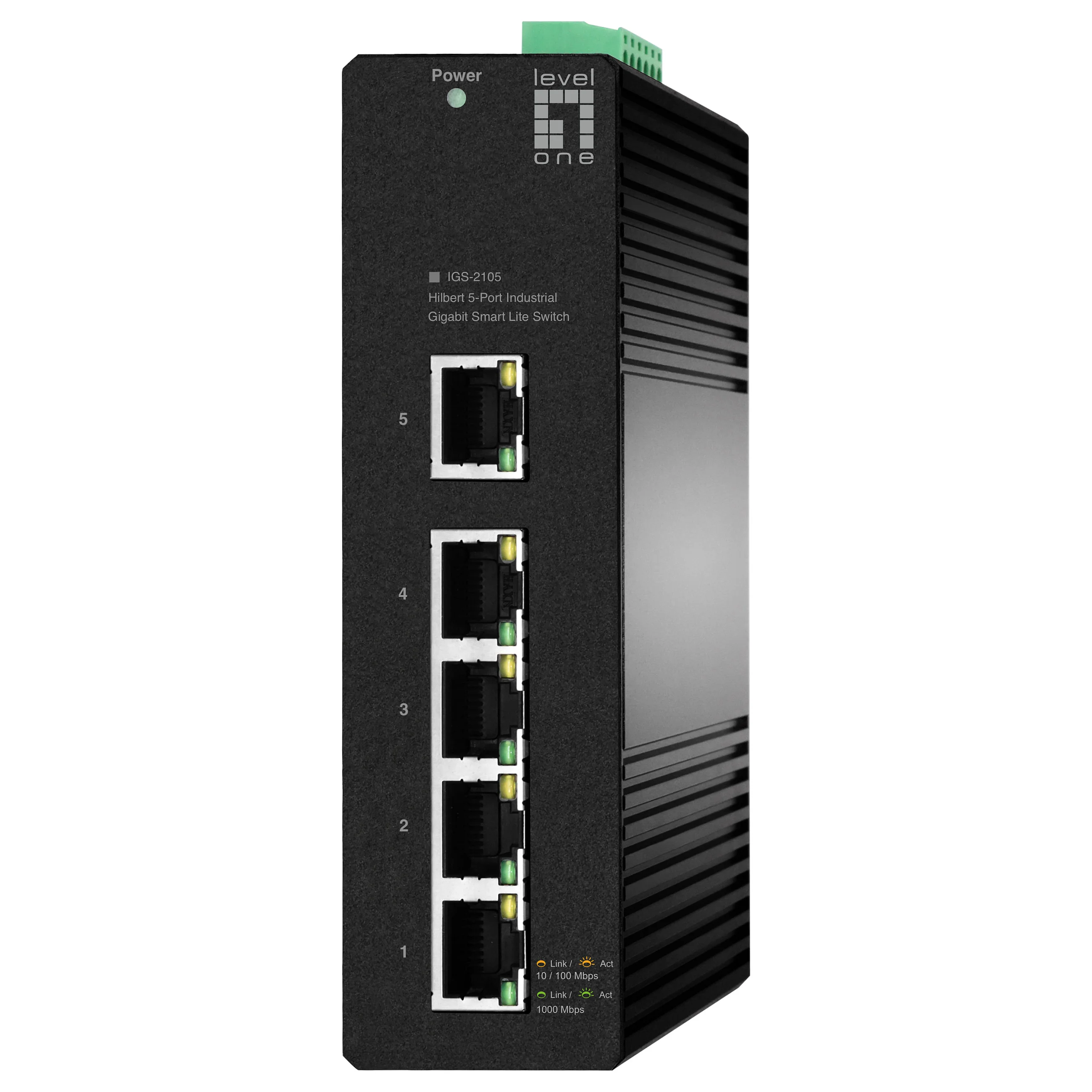 LevelOne Hilbert 5 Port Industrial Gigabit Smart Lite Switch   Gigabit   5 Ports   Industrial Ethernet Switches
