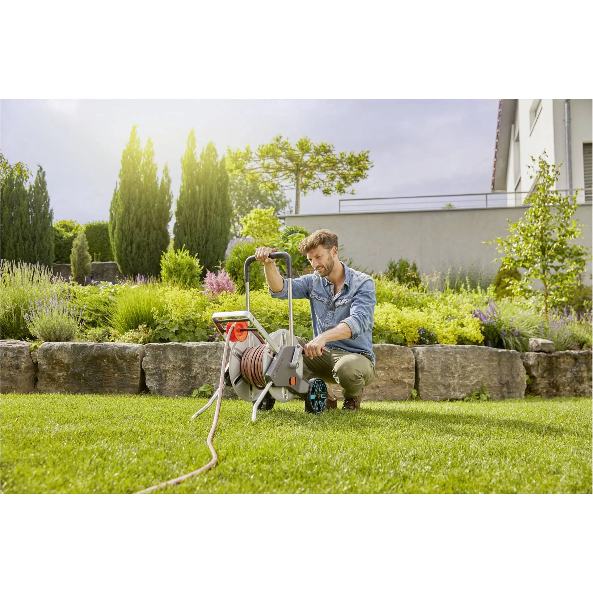 GARDENA Schlauchwagen CleverRoll L Easy Metall Gartenbewaesserung