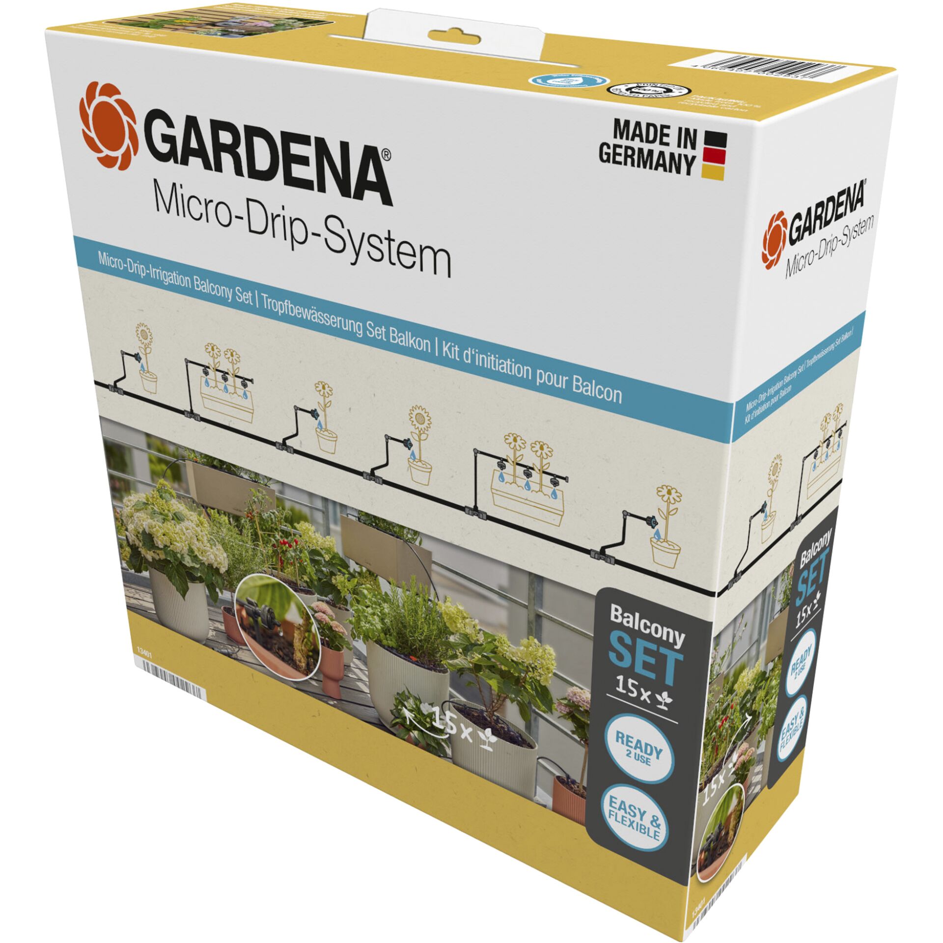 GARDENA Micro Drip System Set Balkon  15 Pflanzen  Gartenbewaesserung