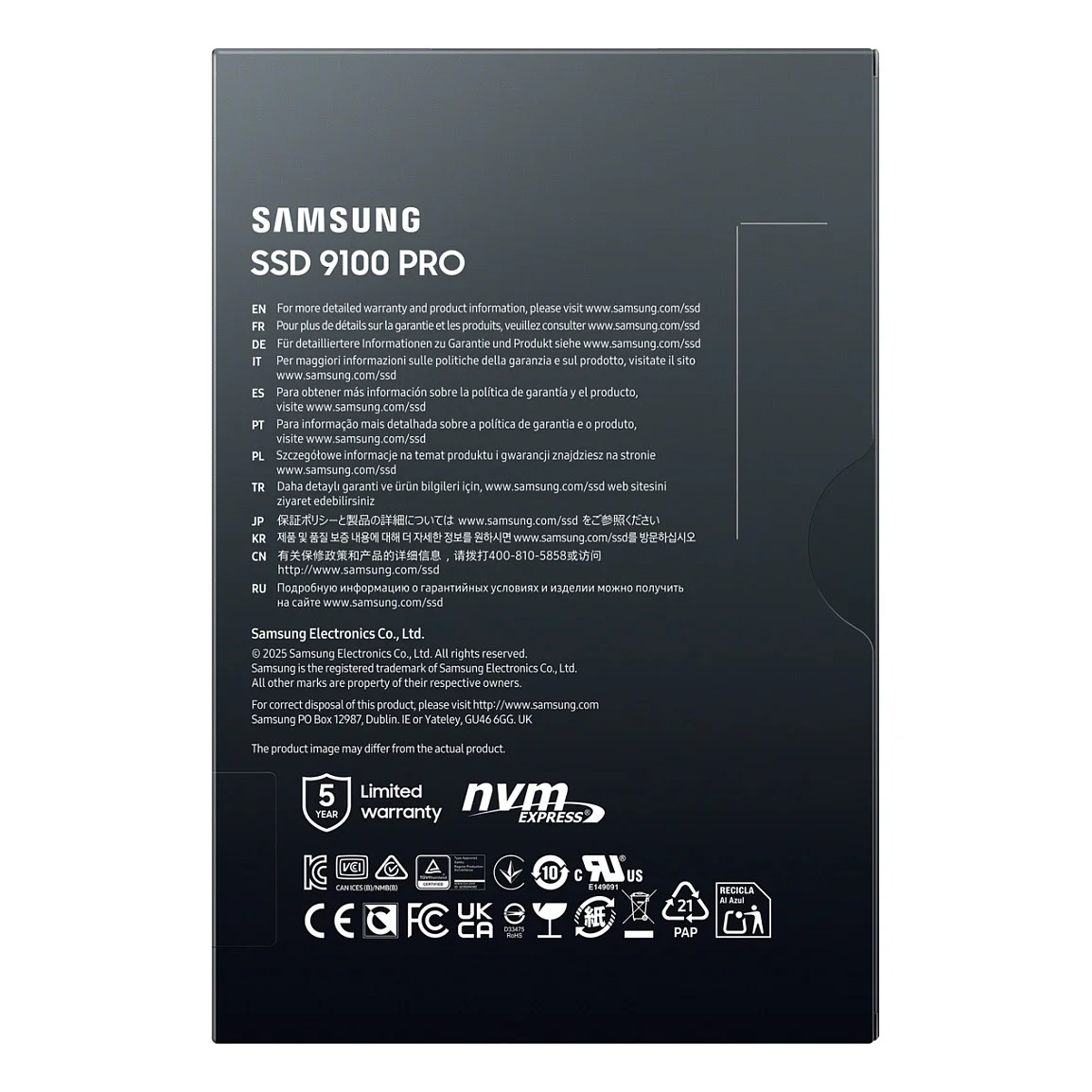 Samsung 9100 PRO PCIe  5 0 NVMe  M 2 SSD   1 TB Speichermedien
