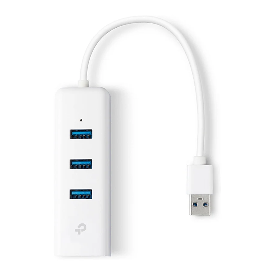 TP Link 3 Port USB3 0 Hub   Gigabit Ethernet Adapter Switches