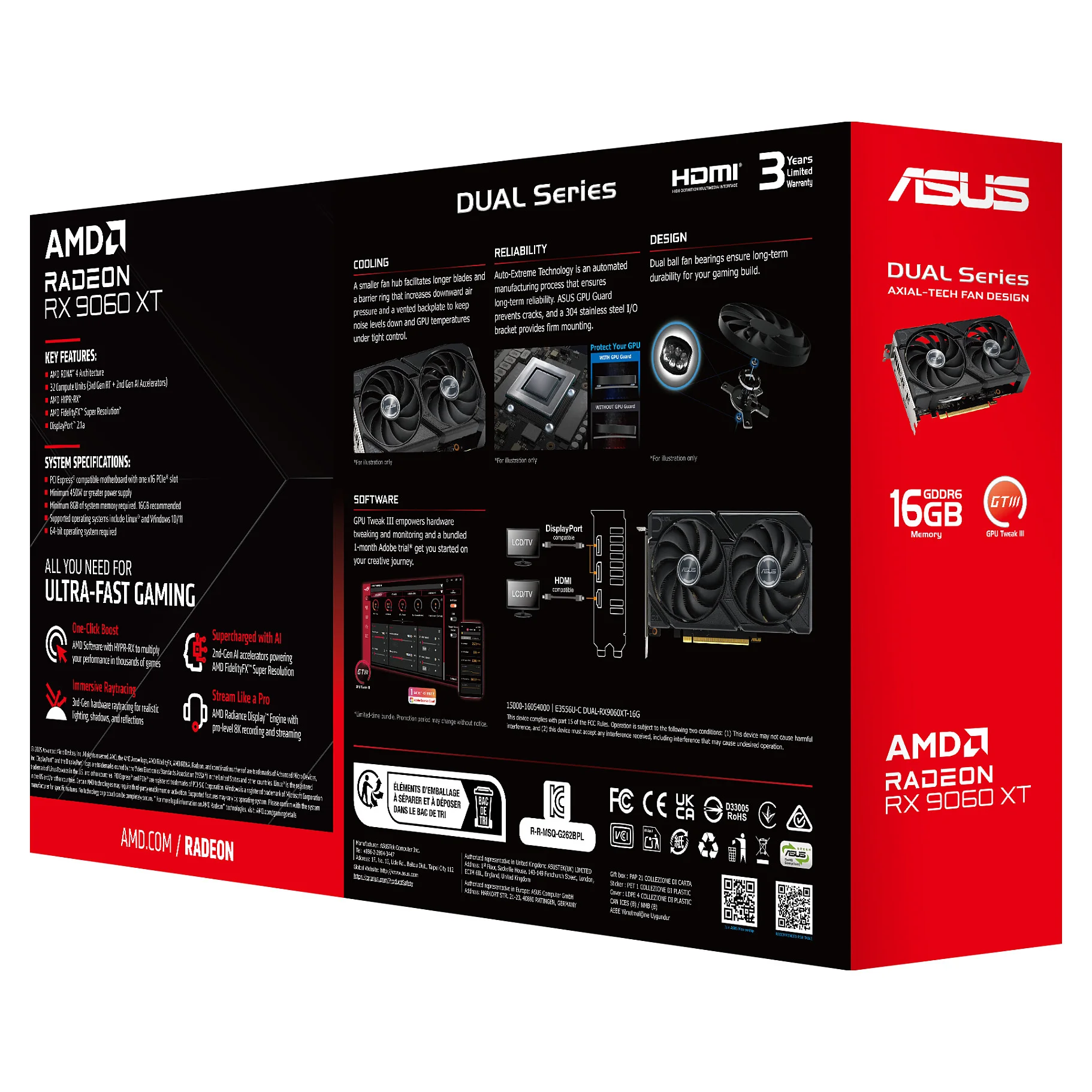 ASUS Dual  RX9060XT 16G AMD Radeon RX 9060 XT 16 GB GDDR6 PC-Zubehoer