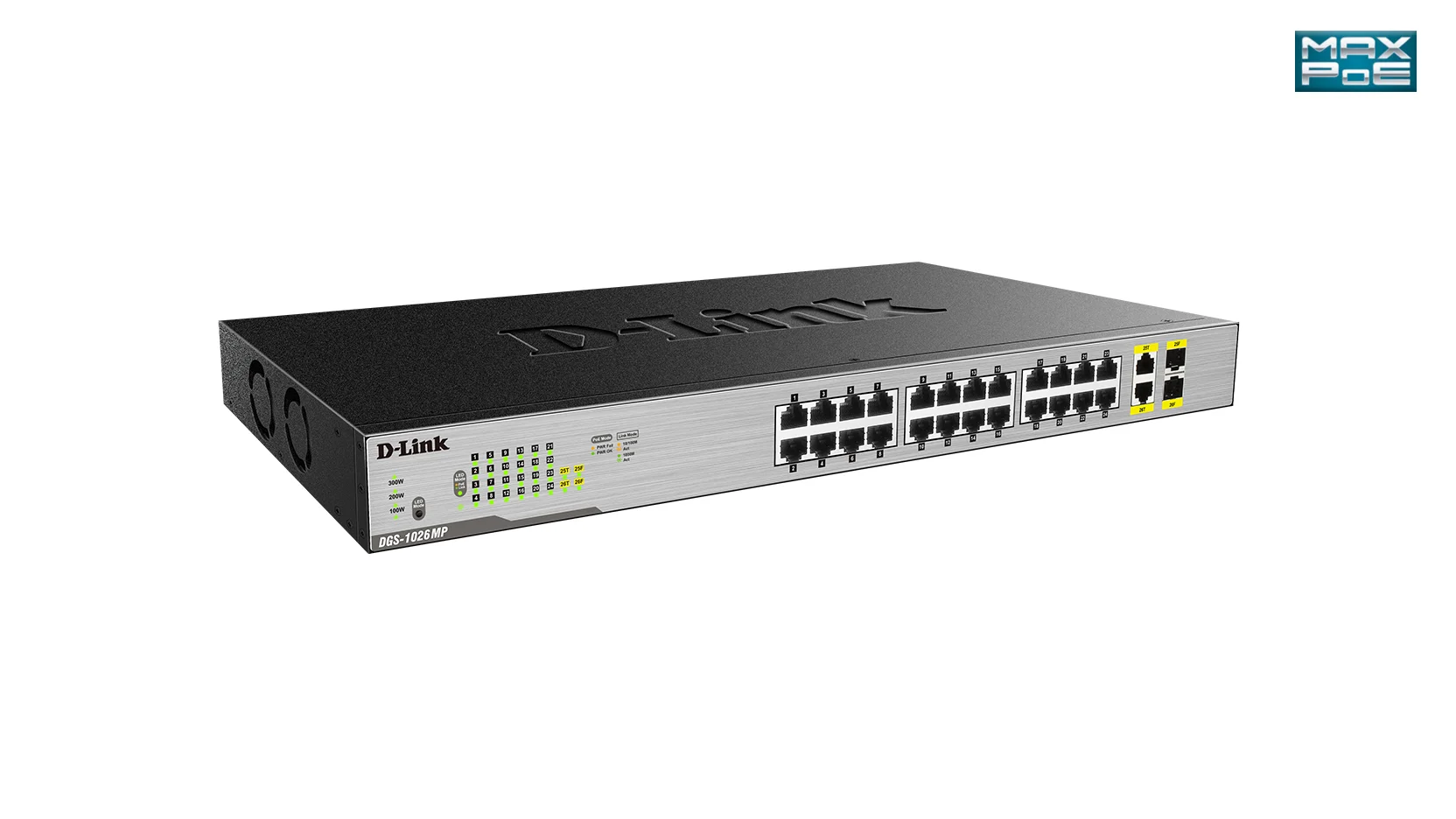 D Link DGS 1026MP Netzwerk Switch Unmanaged Gigabit Ethernet  10 100 1000  Power over Ethernet  PoE  Schwarz  Grau Switches Netzwerk