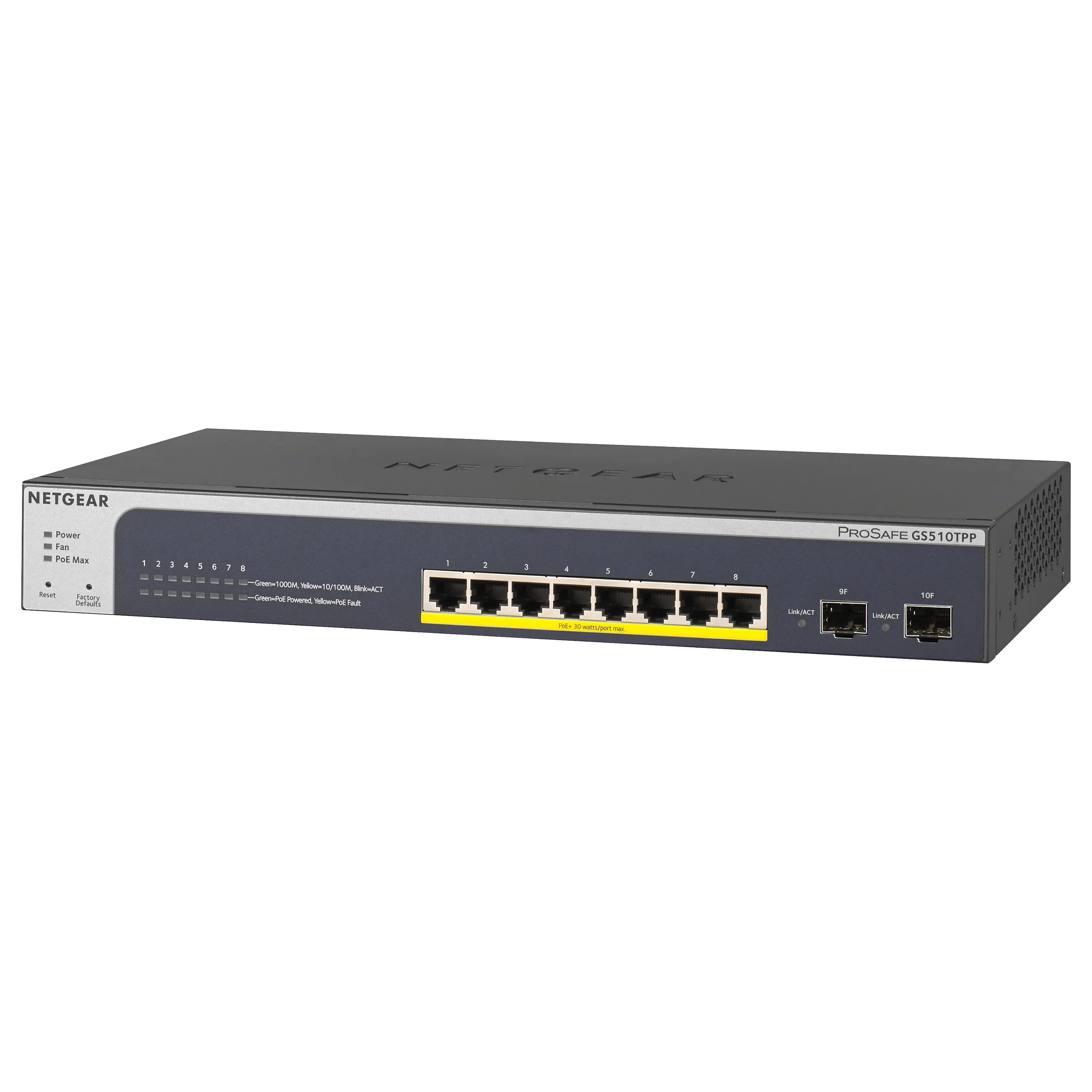 NETGEAR GS510TPP Managed L2 L3 L4 Gigabit Ethernet  10 100 1000  Power over Ethernet  PoE  Schwarz Switches