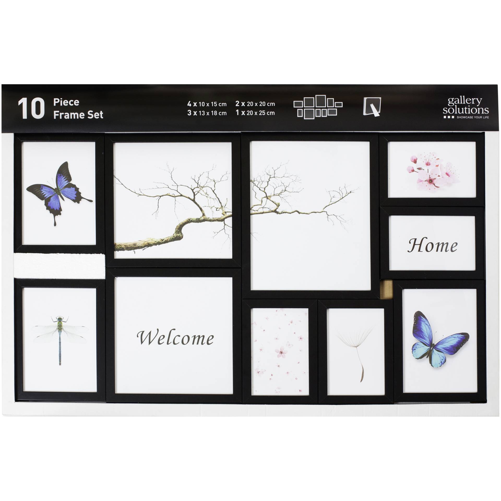 Nielsen Design Nielsen 10er Frame Set schwarz Kunststoff Wechselrahmen 8999176 Bilderrahmen