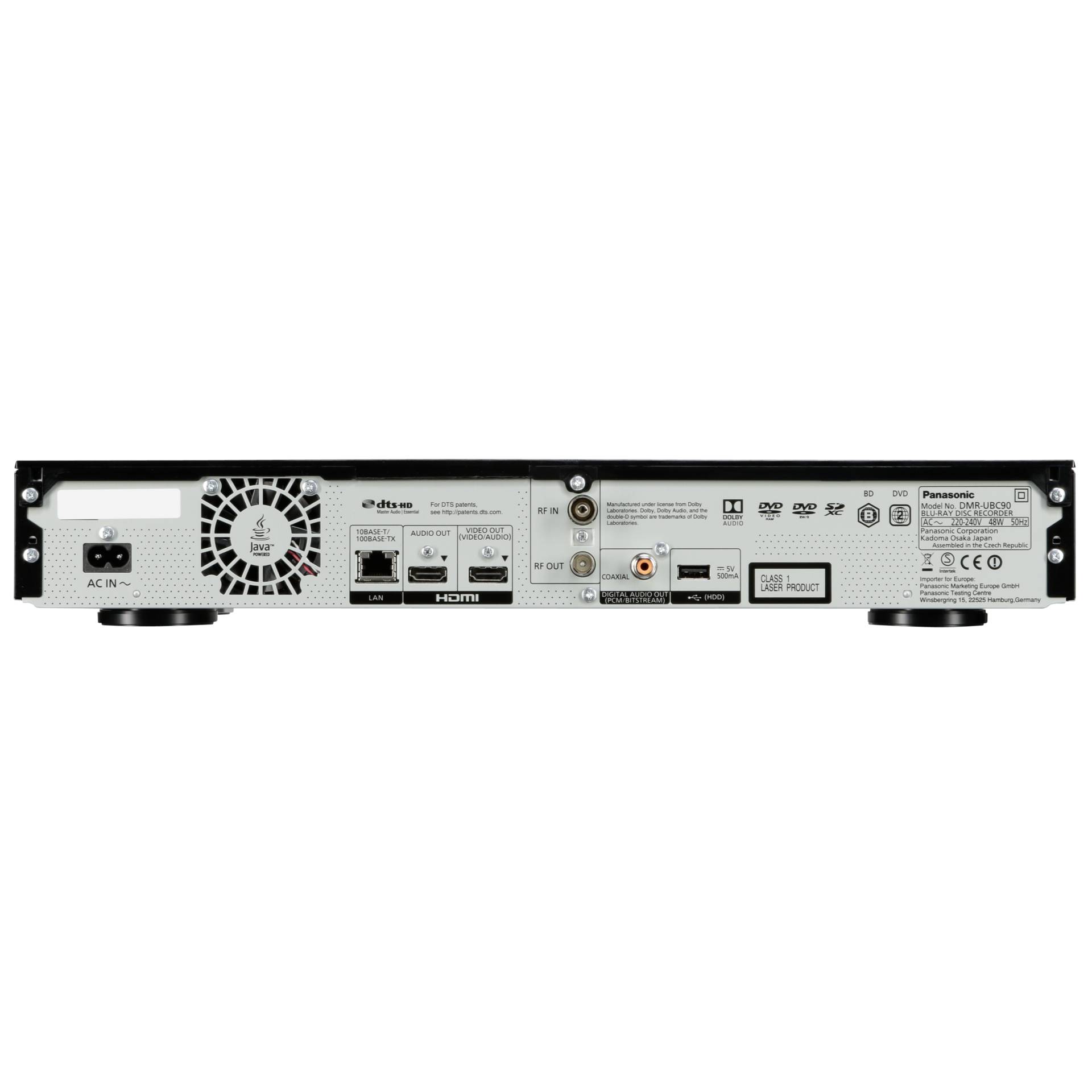 Panasonic Blu ray Player DMR UBC90  2 TB HDD  UltraHD 4K  DVB T2  black PC-Zubehoer