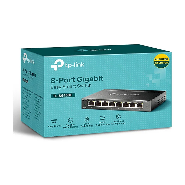 TP Link TL SG108E Netzwerk Switch Managed L2 Gigabit Ethernet  10 100 1000  Schwarz Switches