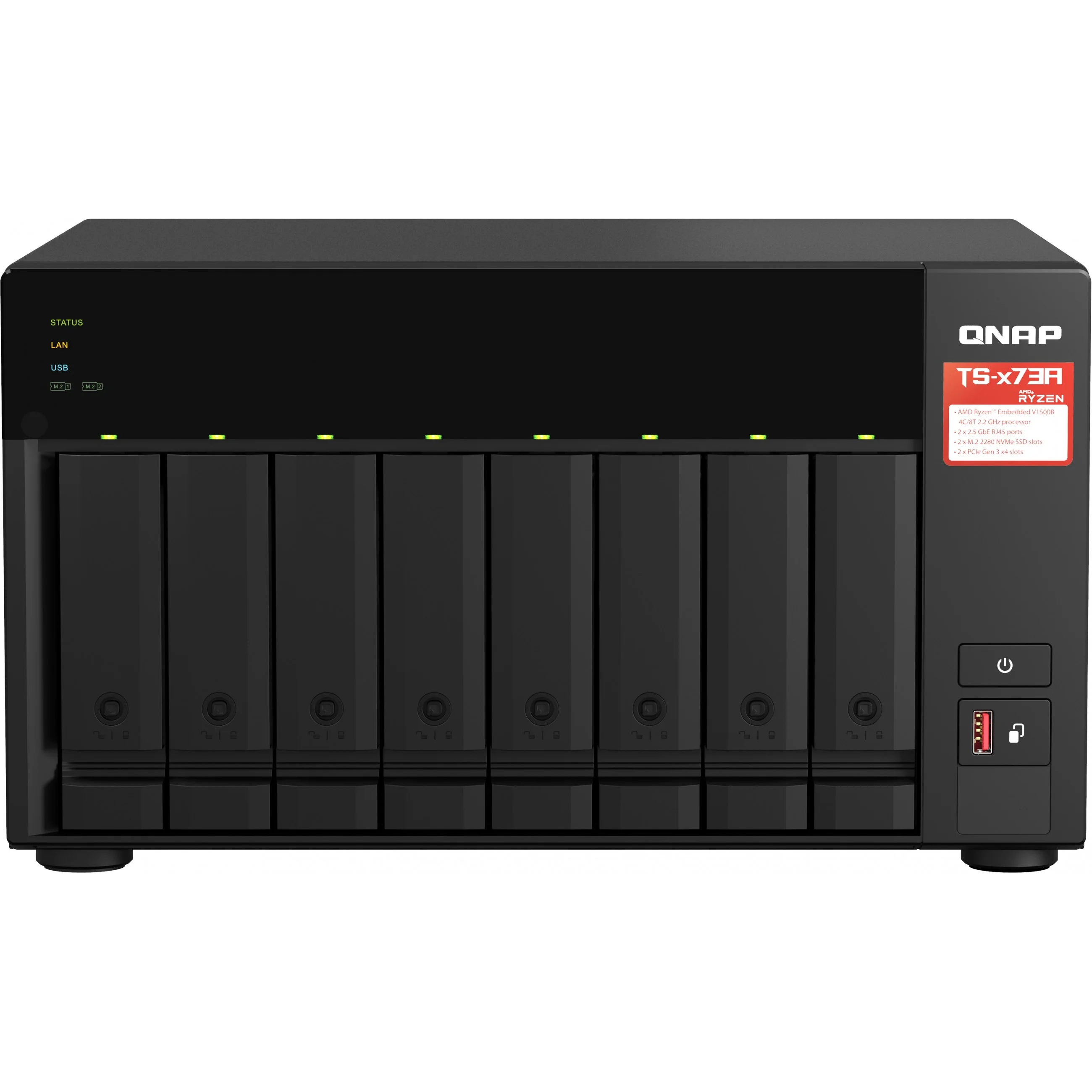 QNAP TS 873A 8G 8 Bay NAS Storage Server 8 Bay Enclosure Netzwerkgeraet