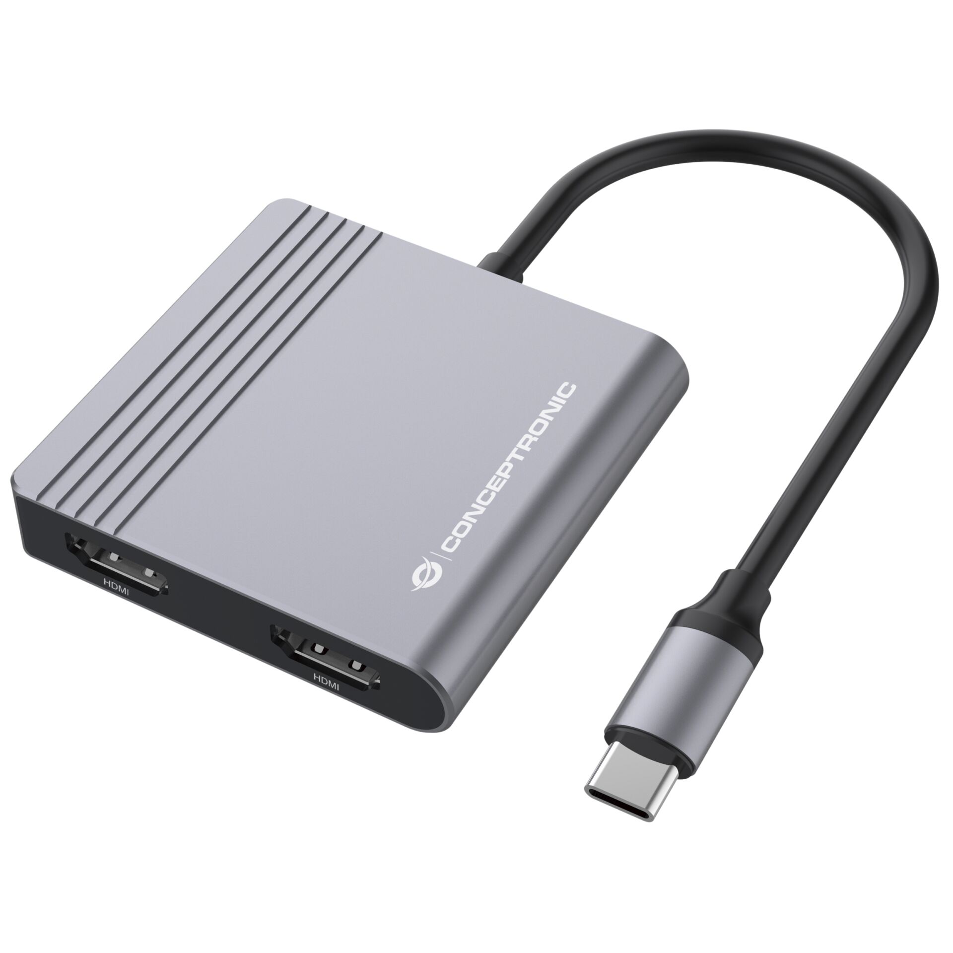 Conceptronic DONN13G laptop dockingstation   portreplikator Kabelgebunden USB 3 2 Gen 1  3 1 Gen 1  Type C Grau Akkus Powerbanks & Kabel