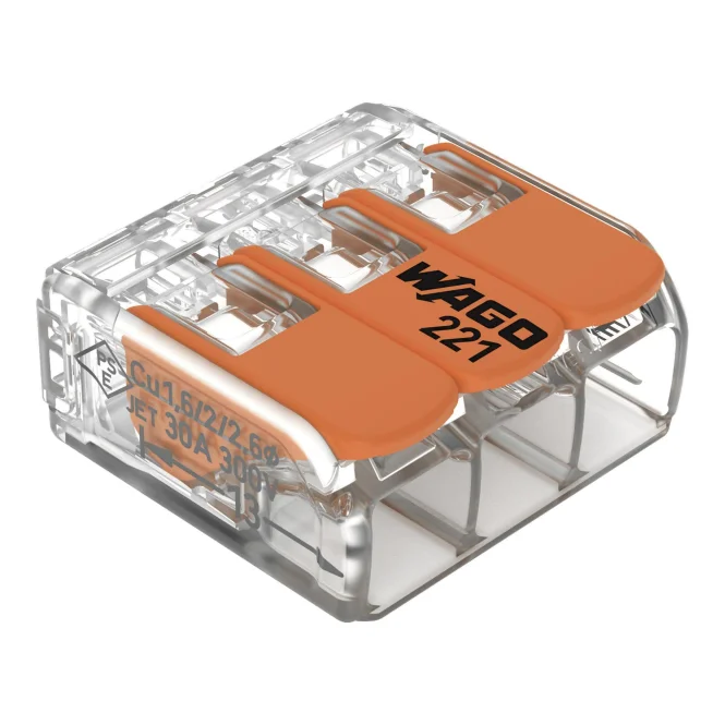 WAGO Serie 221 Kabelklemmen 3x6mm 30er Pack  Verbindungsklemmen  Schraubklemmen Smart Home