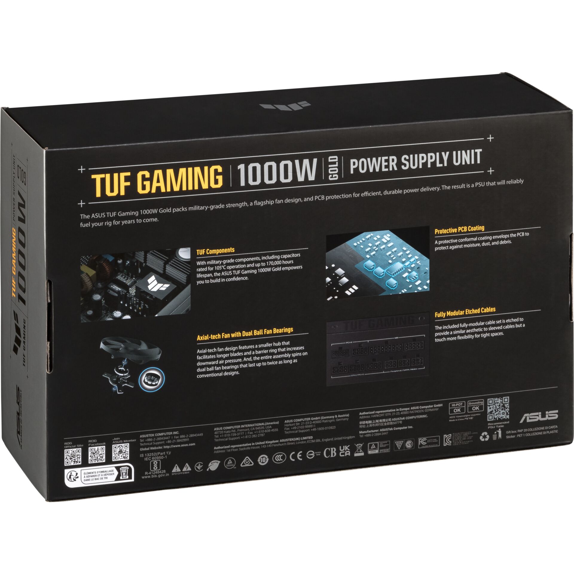 ASUS TUF Gaming 1000W Netzteil ATX 80  Gold Effizienz  langlebig  leise Betrieb Netzwerk-Adapter / Netzwerk-Karten