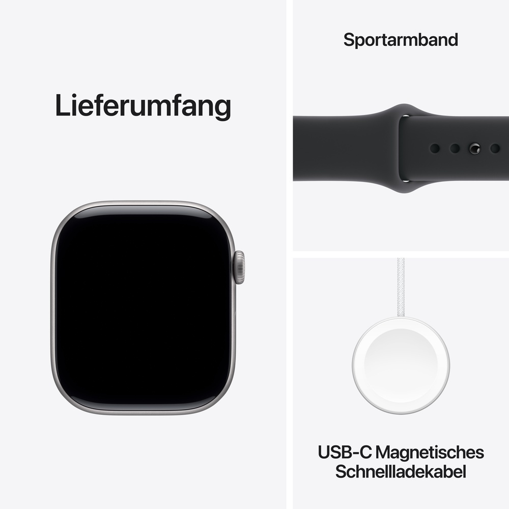 Apple Watch S11 Aluminium Cellular 46mm Space Grau  Sportarmband schwarz  M L Smartwatches & Fitnesstracker