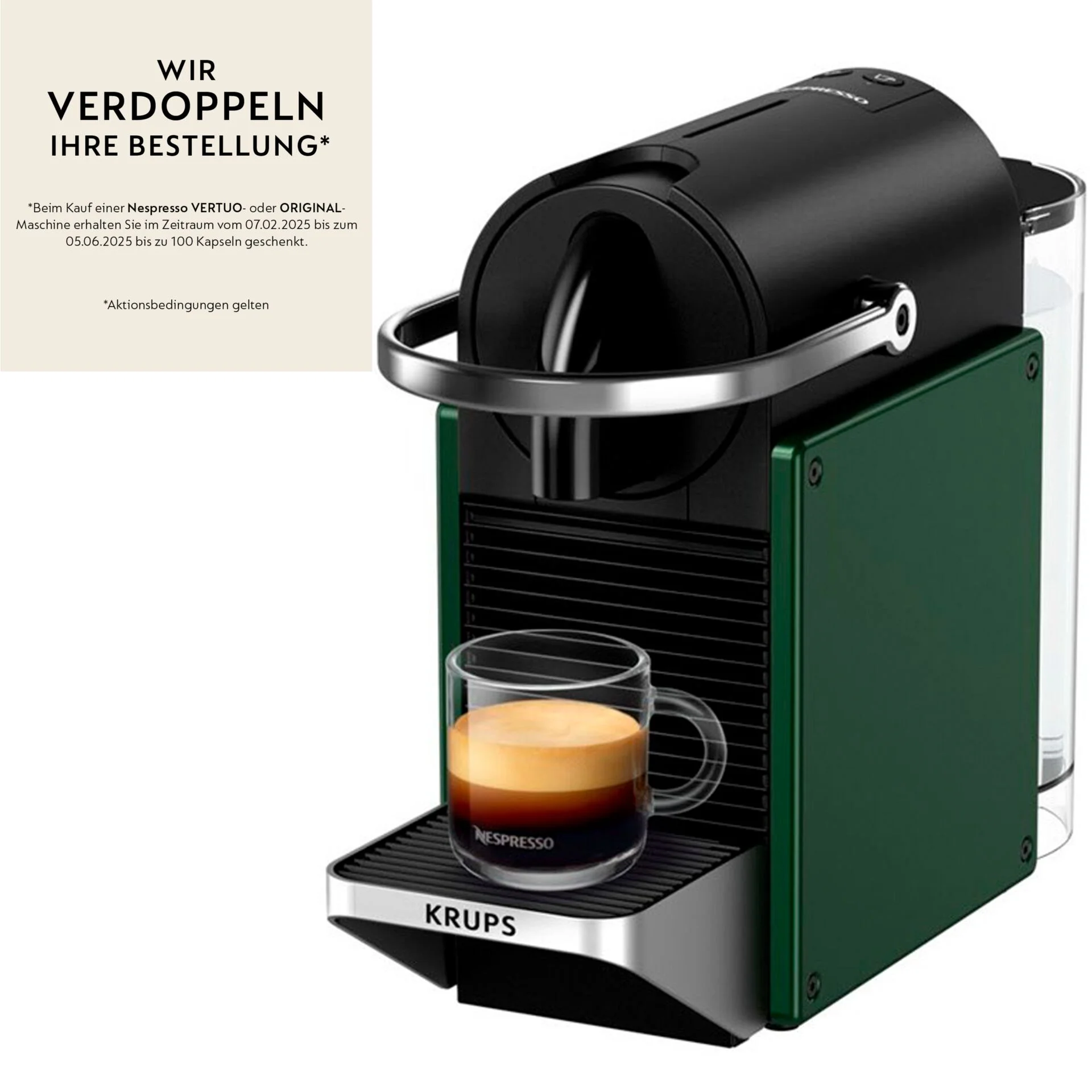 Krups XN 3063 Nespresso Pixie gruen Kapselmaschinen