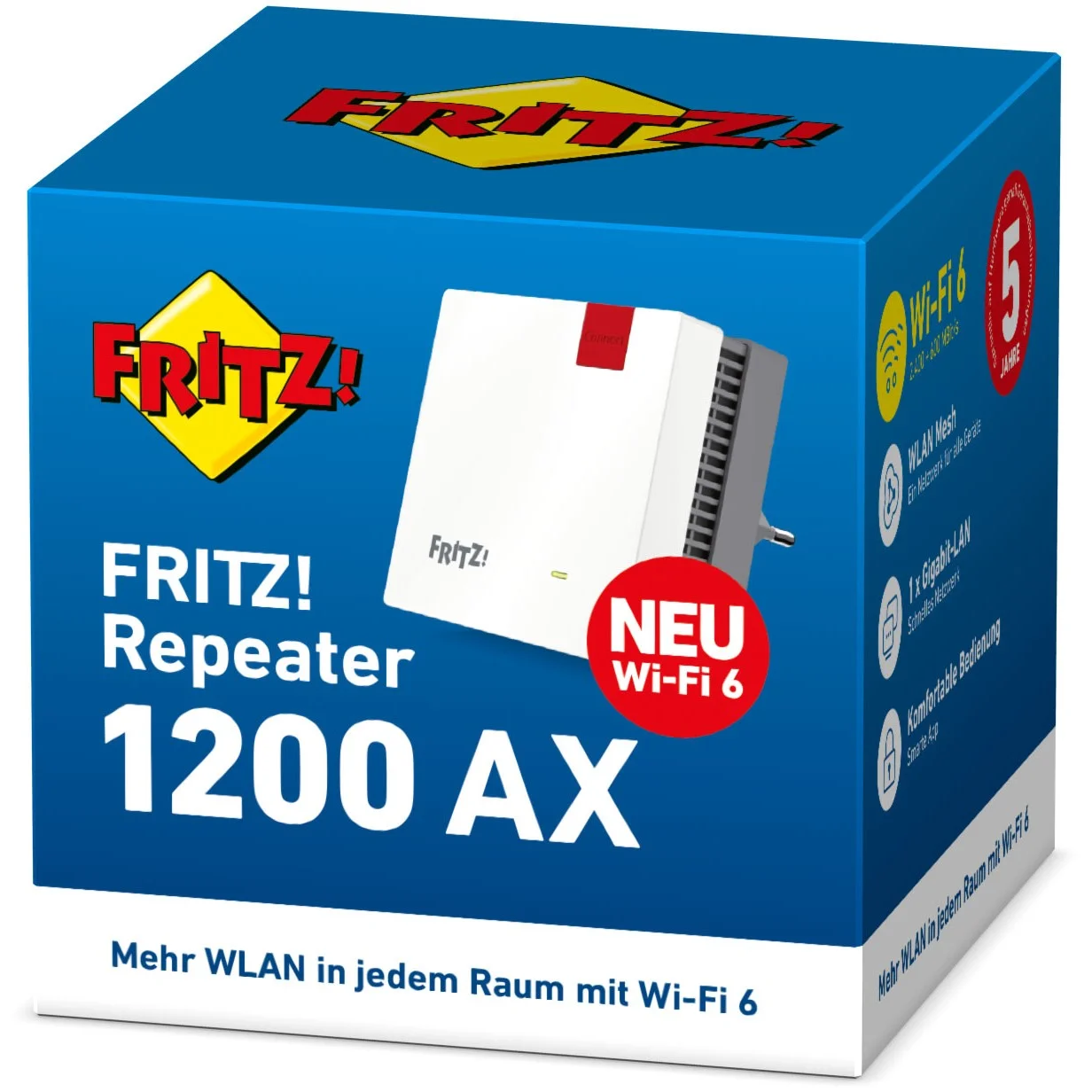 Repeater FRITZ  1200 AX 3000 Mbit s Ethernet LAN WLAN Weiss 1 Stueck e  Netzwerk