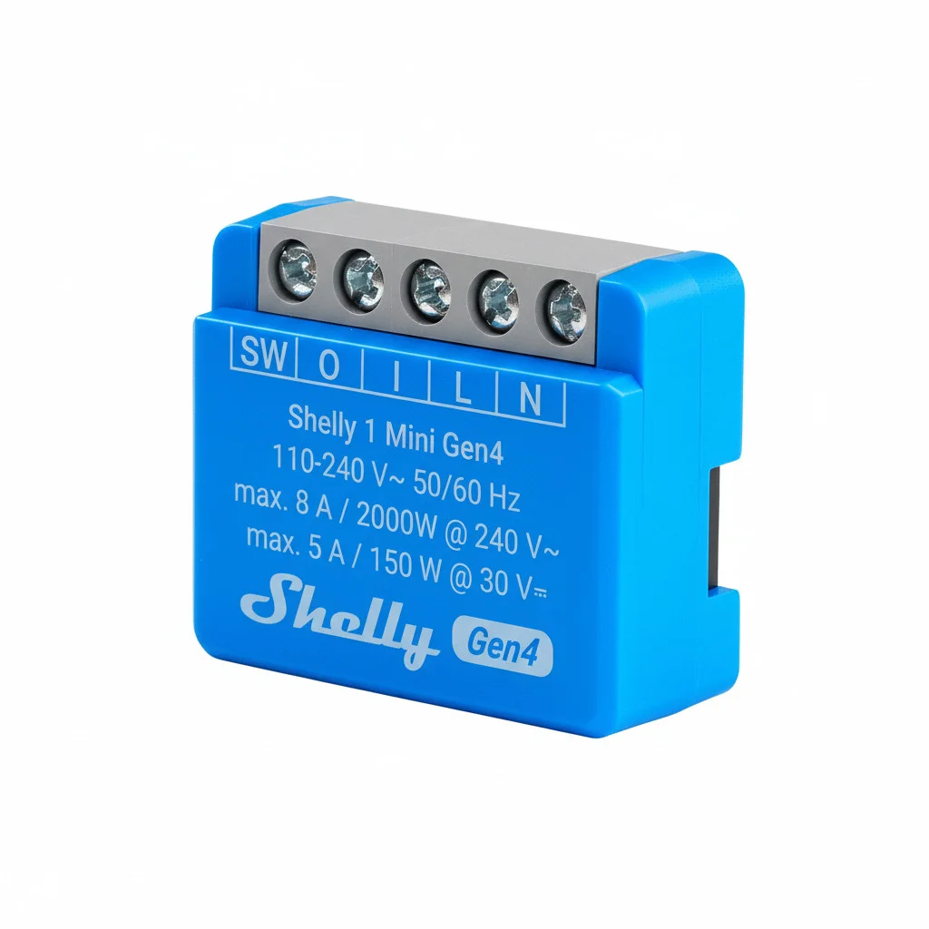 Shelly Relais Zoll1 Mini Gen4 2er PackZoll max 8A 1 Kanal WLAN Matter Zigbee Bluetooth Smart Home Zubehoer