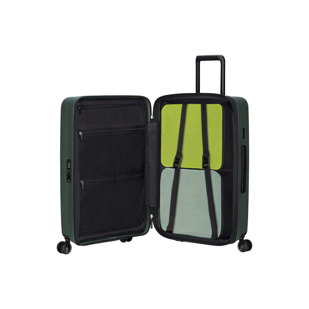 SAMSONITE 4 Rollen Trolley RESTACKD mit Packwuerfel M M  68 cm  sage Taschen & Rucksaecke