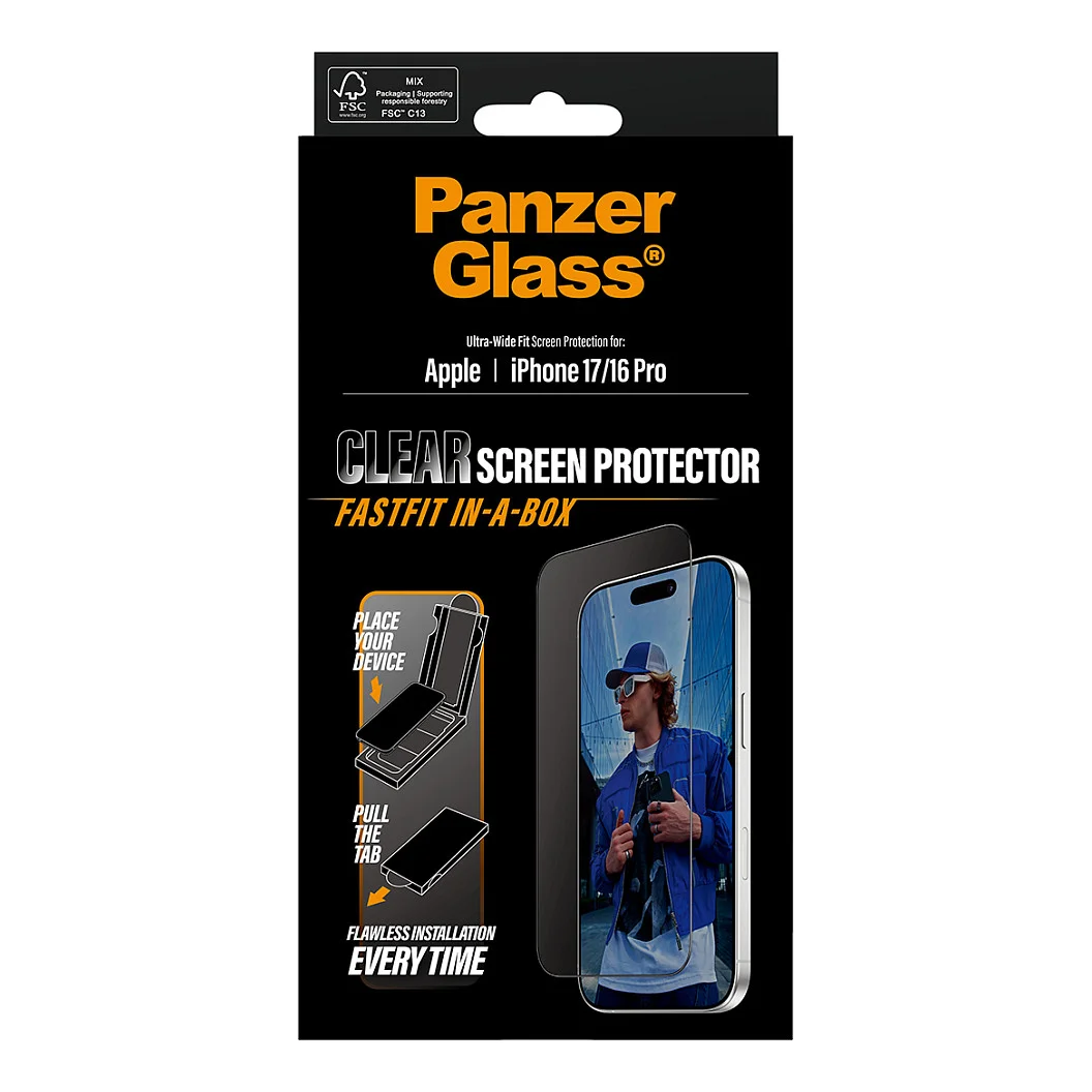 PanzerGlass   Displayschutz iPhone 17   iPhone 16 Pro   Ultra Wide Fit m  FASTFIT IN A BOX Notebook & Tablet Zubehoer