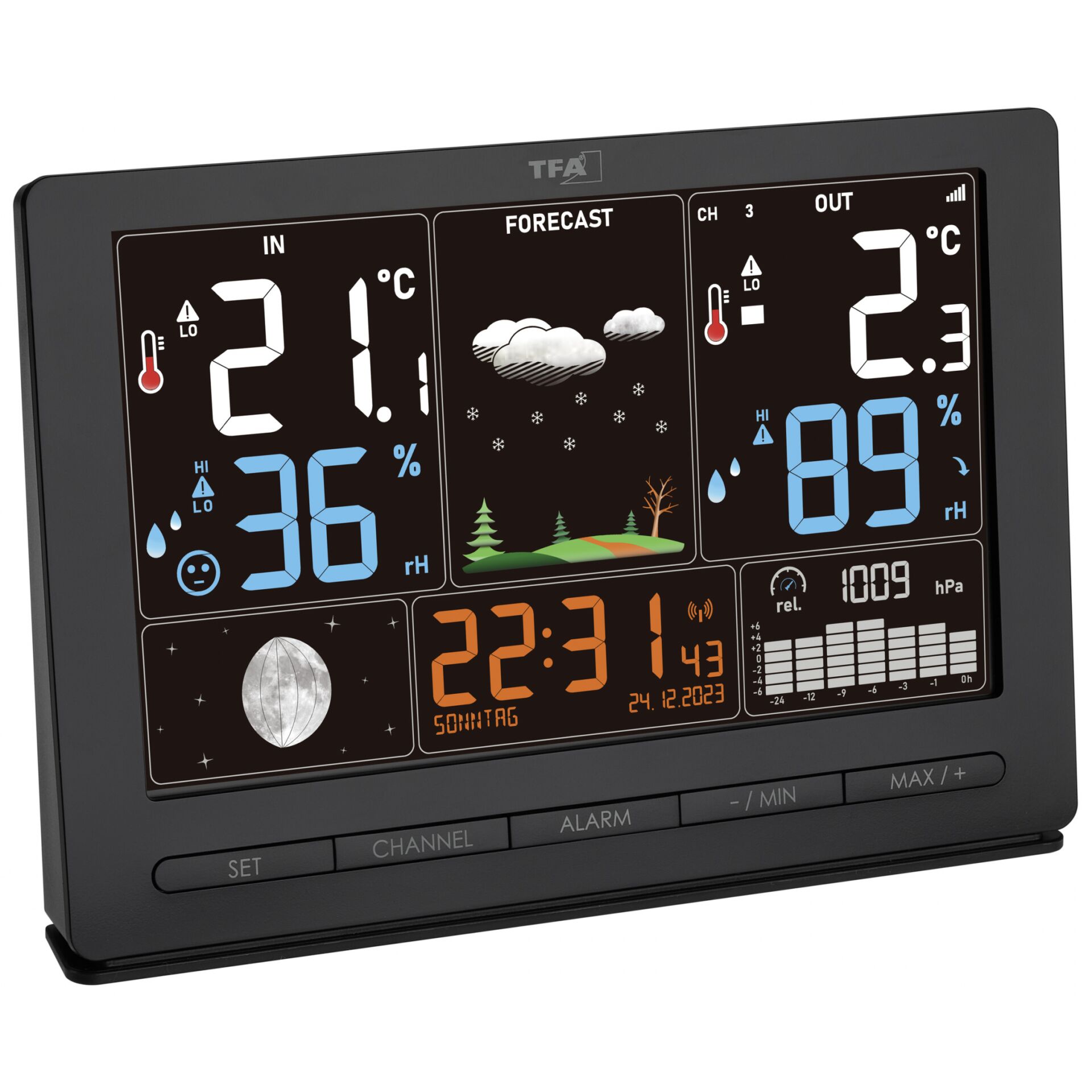 TFA 35 1118 01 schwarz SEASON Funk Wetterstation Wetterstationen