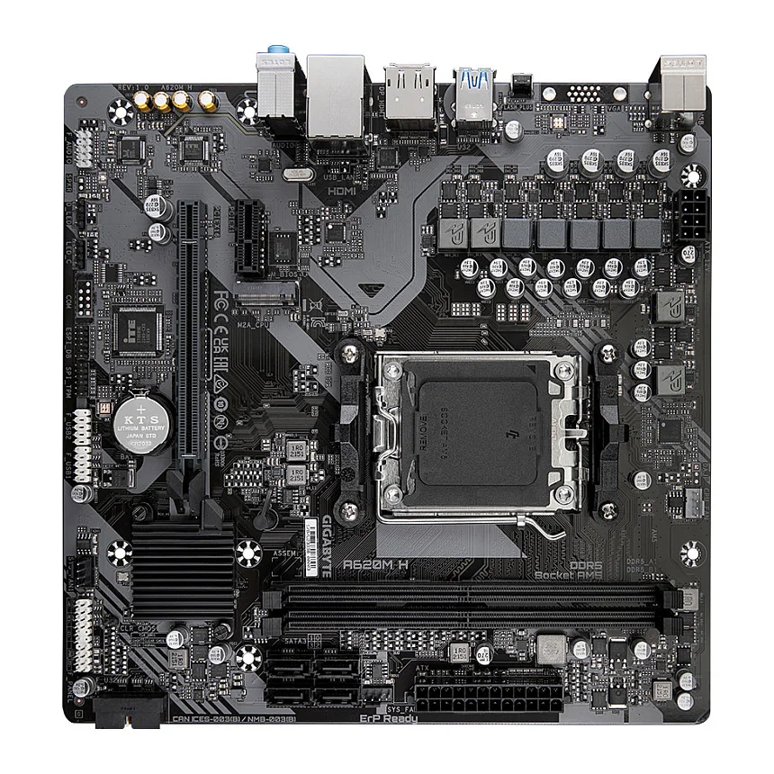 GIGABYTE A620M H Motherboard   Unterstuetzt AMD Ryzen 8000 CPUs  5 2 2 Phasen Digital VRM  bis zu 7200MHz DDR5  OC   1xPCIe 4 0 M 2  GbE LAN  USB 3 2 Gen 1 PC-Komponenten