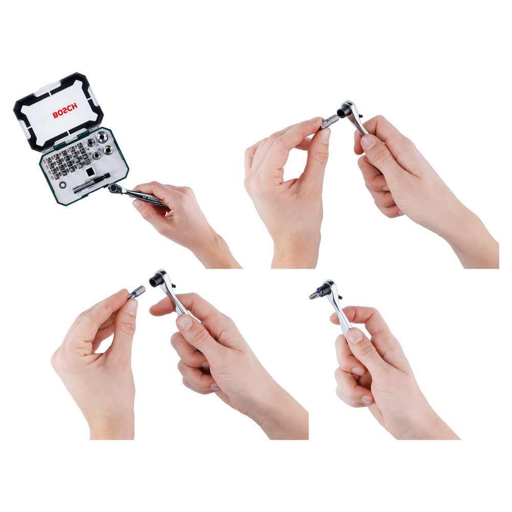 Bosch Schrauberbit Set mit Ratsche  26 tlg  Bohrer & Schrauber