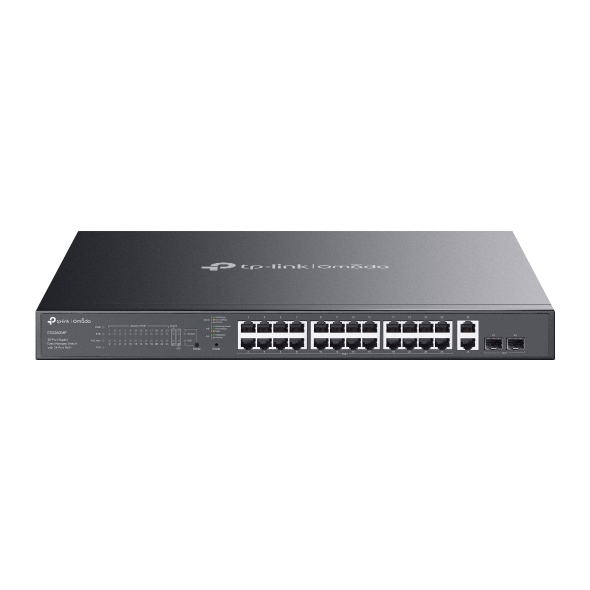 TP Link Omada ES228GMP Netzwerk Switch Managed L2 Gigabit Ethernet 10 100 1000 Power over Ethernet PoE Schwarz