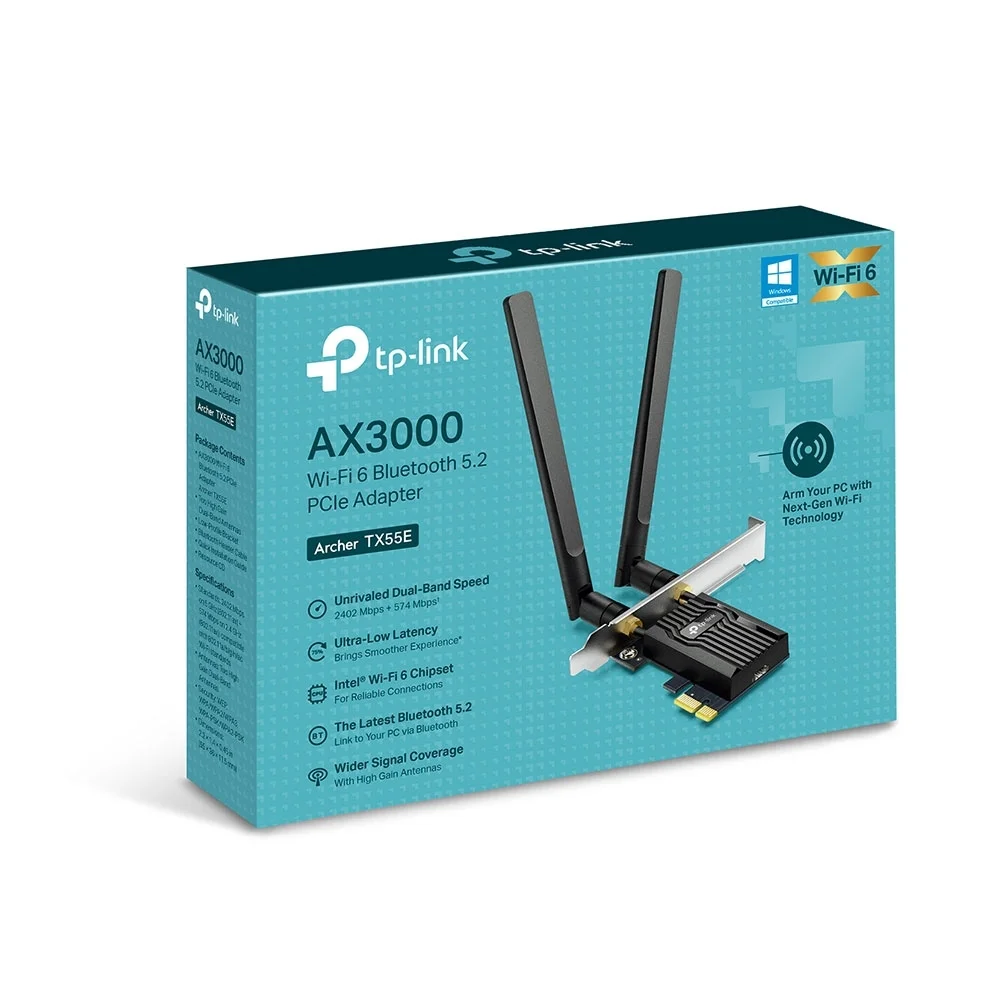 TP Link Archer TX55E WLAN Bluetooth Adapter   2402 Mbit s   USB 3 0   Schwarz Netzwerk-Adapter / Netzwerk-Karten
