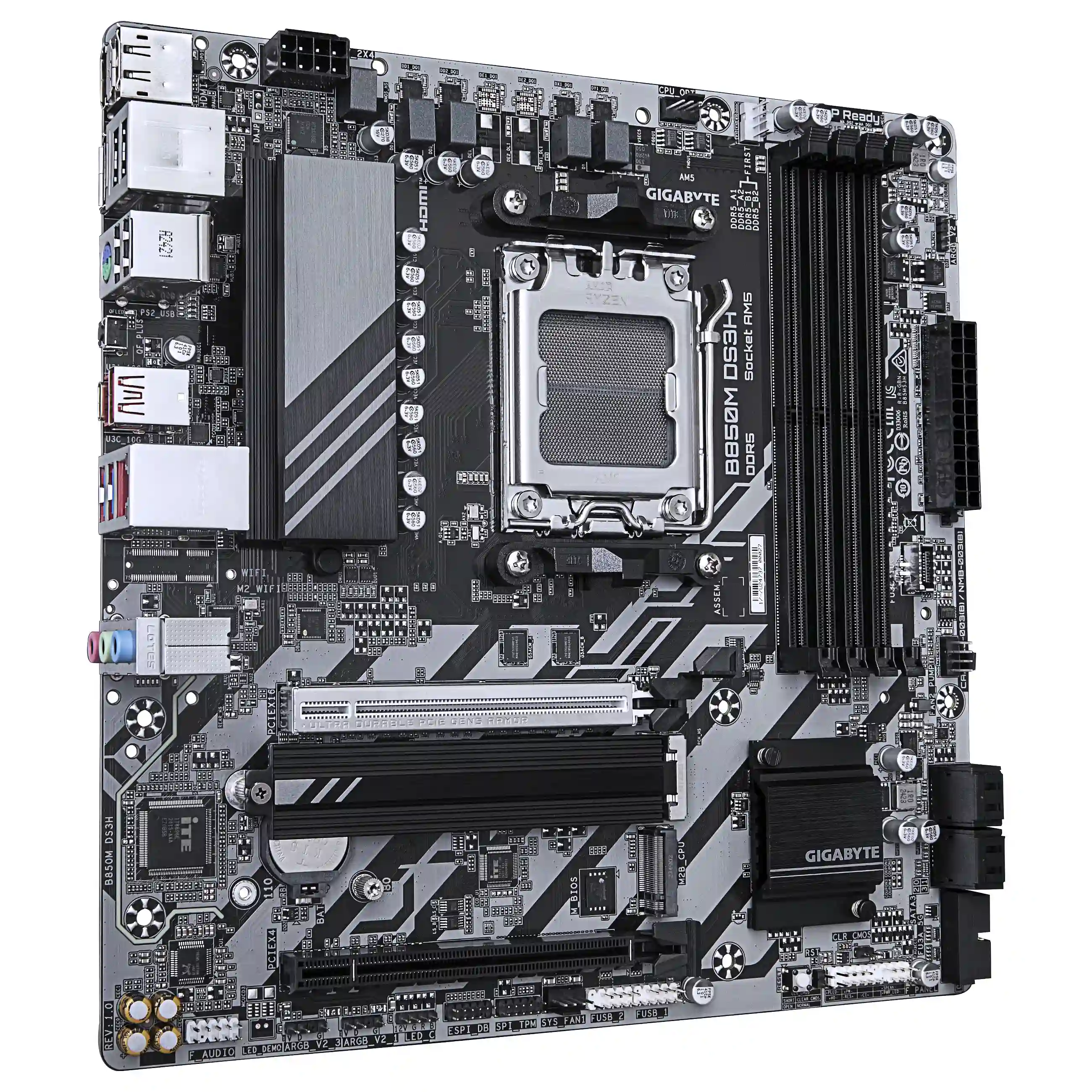 GIGABYTE B850M DS3H Motherboard   AMD Ryzen 9000 Series CPUs  16 2 2 Phasen Digital VRM  bis zu 8200MHz DDR5  OC   1xPCIe 5 0   1xPCIe 4 0 M 2  2 5 LAN  USB 3 2 Gen 2 PC-Zubehoer