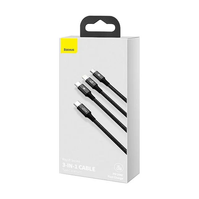 Baseus Rapid Series 3 in 1 USB Type C Cable PD 20W 1 5m Video & Audio
