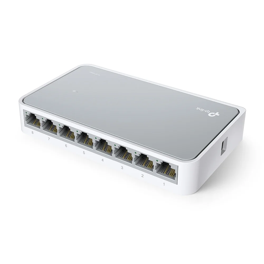TP Link TL SF1008 8 Port 10 100Mbit s Desktop Switch   Plug   Play   Kompakt Schwarz Switches