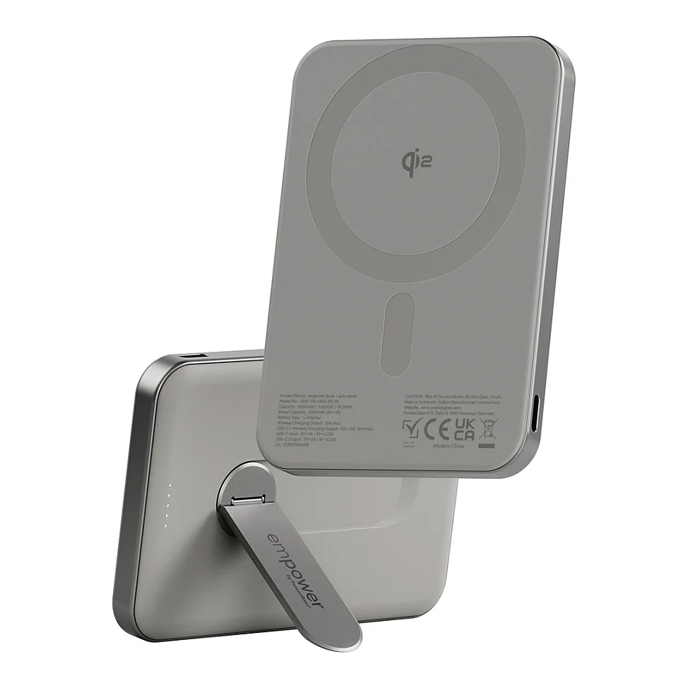 PanzerGlass empower  by   empower  Bank m  Spin Stand   5000mAh   Titanium Akkus Powerbanks & Kabel