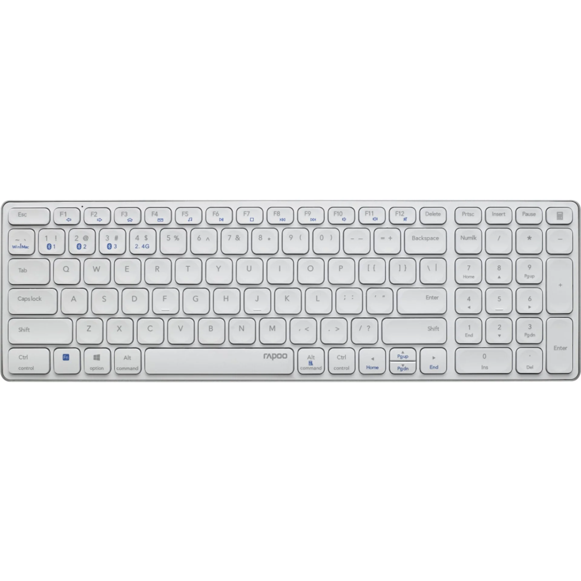 Rapoo E9700M Weiss Kabellose Multimodus Tastatur Tastaturen & Maeuse