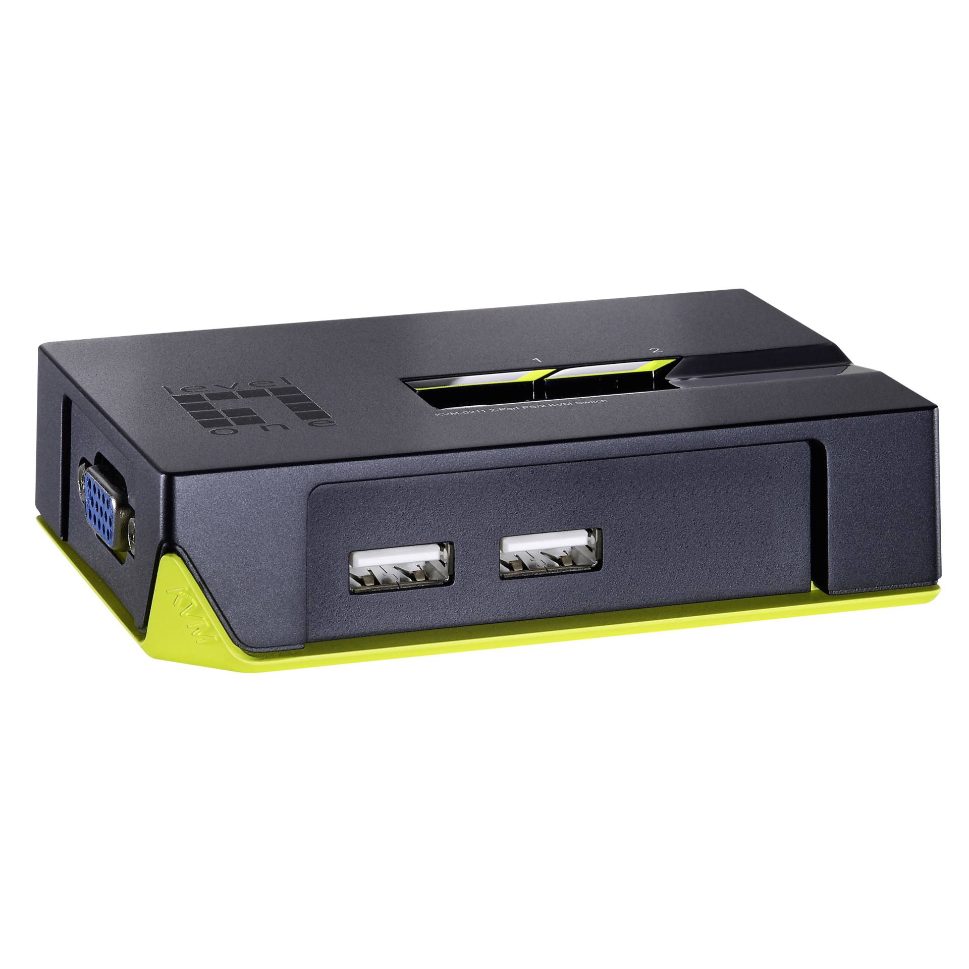 LevelOne KVM 0222 Tastatur Video Maus  KVM  Switch Schwarz  Gruen Video & Audio