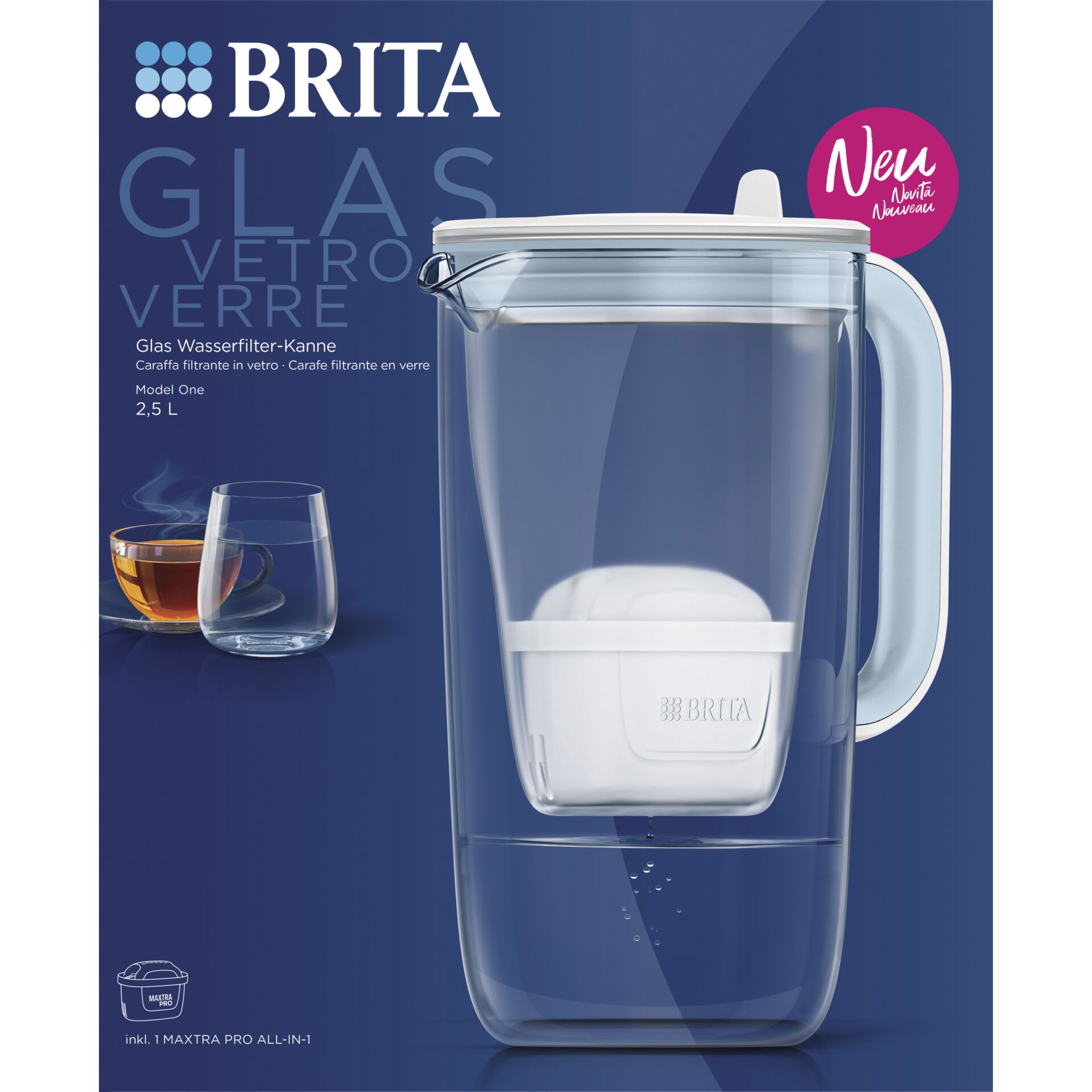 Brita Glas Kanne Model One Wasseraufbereitung