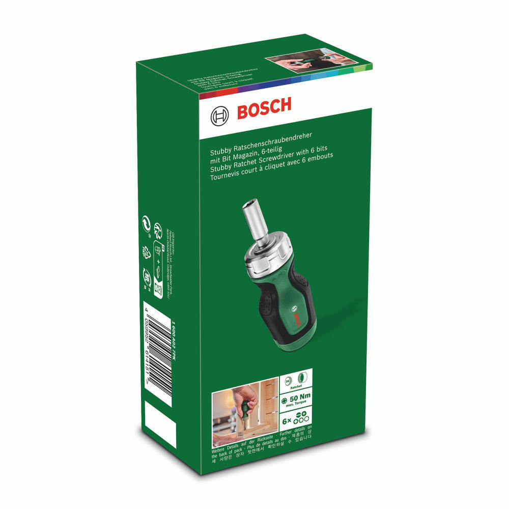 Bosch Schraubendreher mit Ratschenfunktion und Magazin Stubby Schraubendreher & Zangen