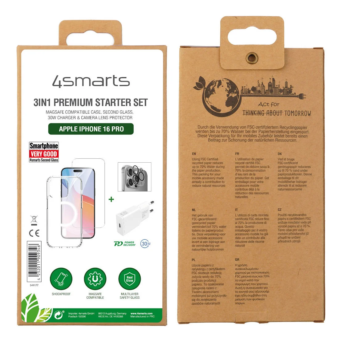 4SMARTS 3in1 Premium Starter Set fr Apple iPhone 16 Pro Notebook & Tablet Zubehoer