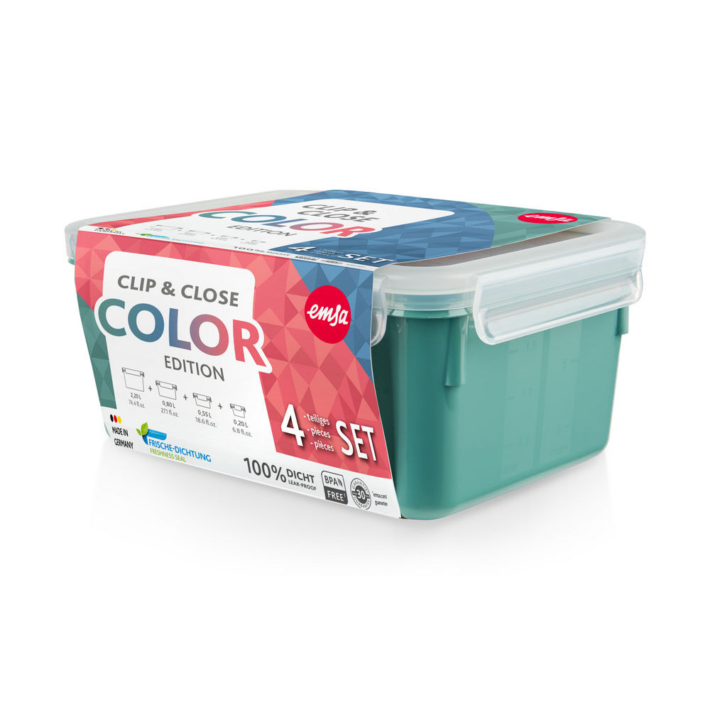 Emsa Frischhaltedosen Set Clip Close  4 tlg   gruen Kueche